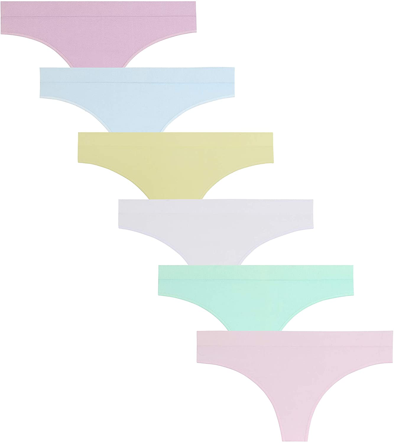 Imakokoni Seamless Thongs for Women No Show 6 Pack Women's Nylon Spandex Thong Underwear Apparel & Accessories > Clothing > Underwear & Socks > Underwear imakokoni Multi-g Large