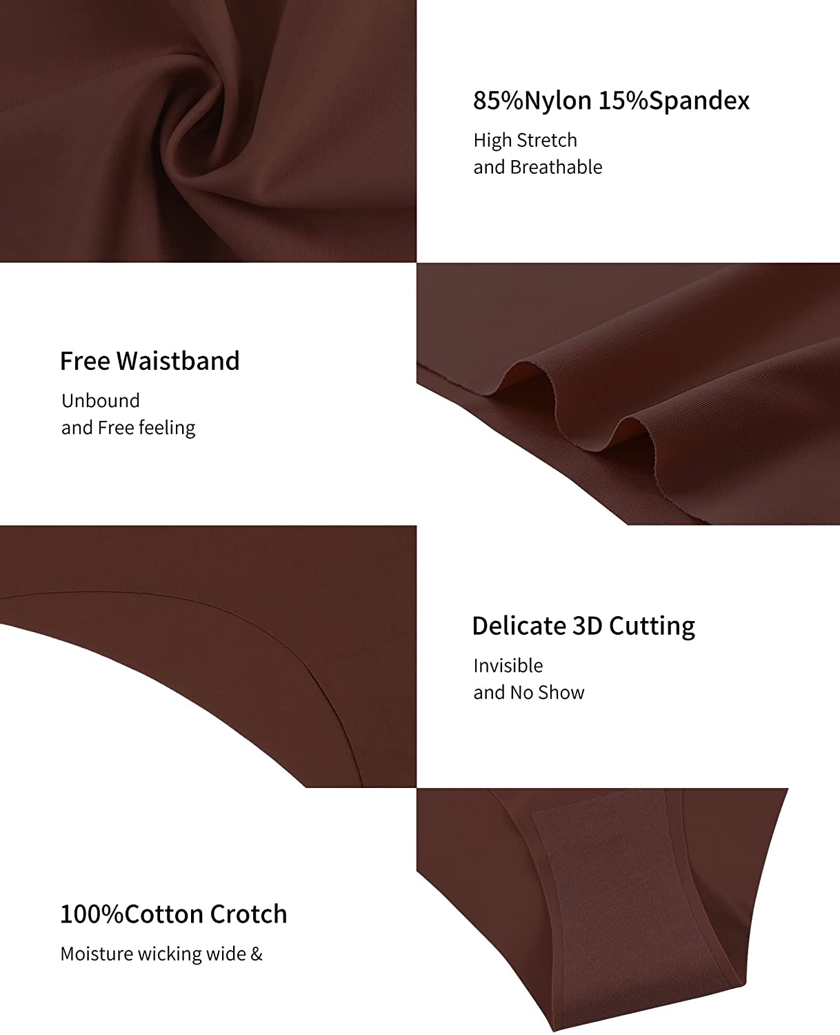 SHARICCA Women Seamless Cheeky Bikini No Show Panties Ladies Invisible Breathable Briefs Soft Stretch Underwear Multi Pack Apparel & Accessories > Clothing > Underwear & Socks > Underwear SHARICCA