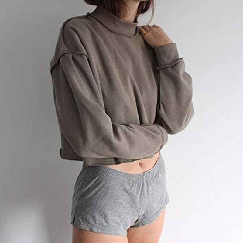 Women Pullover Cropped Hoodies Long Sleeves Sweatshirts Casual Crop Tops for Spring Autumn Winter Apparel & Accessories > Clothing > Activewear Kylie Max