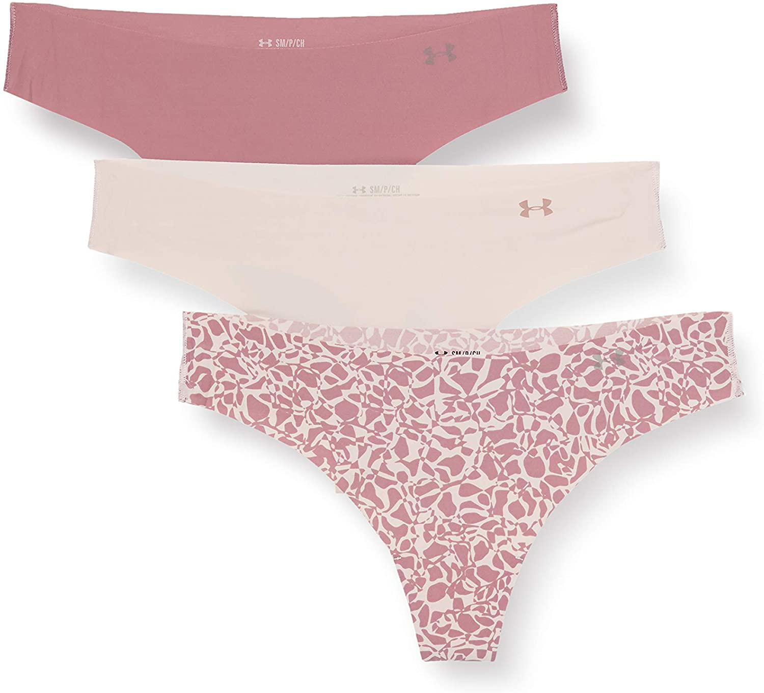 Under Armour Women's Thong Printed Underwear, 3-Pack Apparel & Accessories > Clothing > Underwear & Socks > Underwear Under Armour Dash Pink (667)/Hushed Pink X-Large