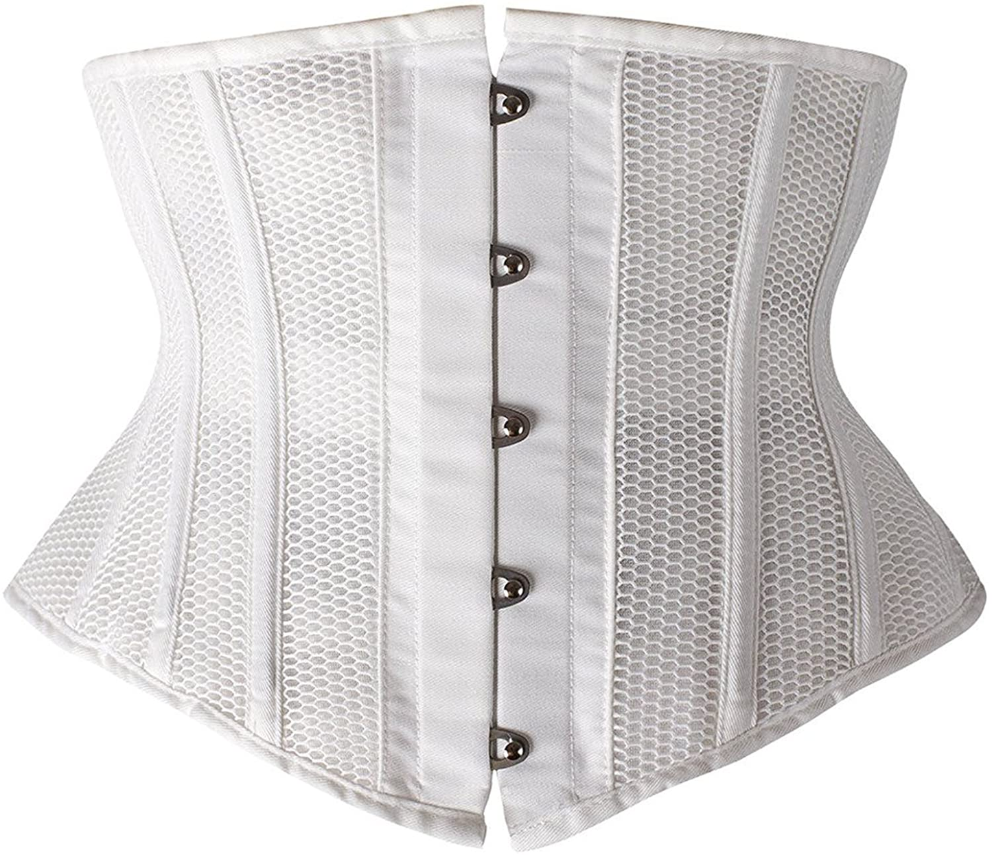 SHAPERX Women'S Heavy Duty Corset Double Steel Boned Waist Trainer Corsets Underbust Body Shaper Apparel & Accessories > Clothing > Underwear & Socks > Lingerie SHAPERX White (Short Torso, Breathable) Small