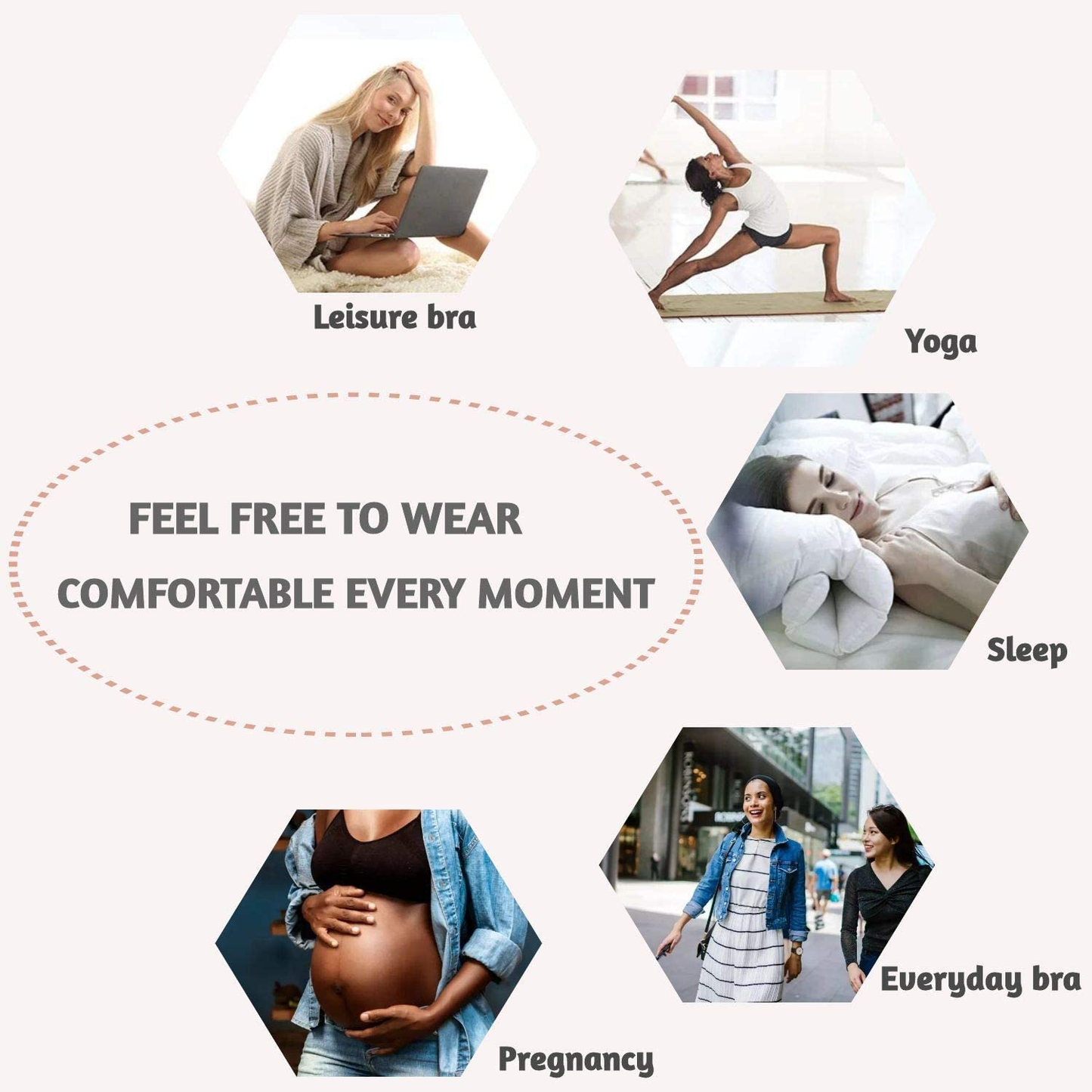UOTJCNR Women'S Seamless Wireless Invisible Bra Comfy Sleep Bras Thin Soft Daily Bras for Yoga Sport Apparel & Accessories > Clothing > Underwear & Socks > Bras Kylie Max