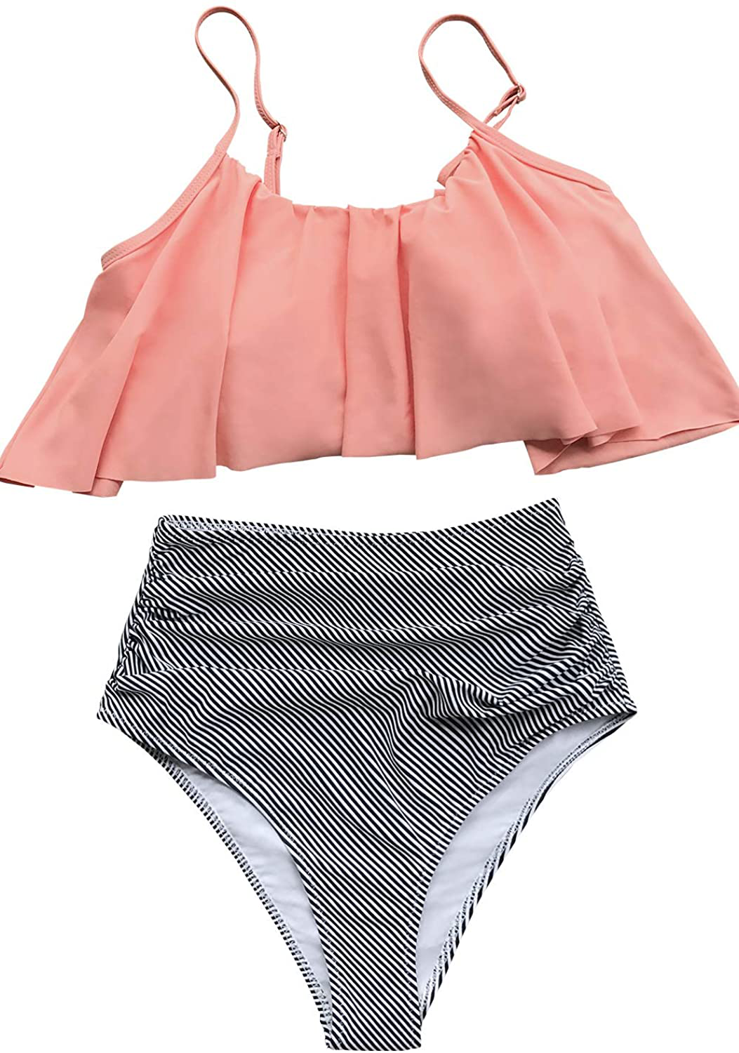 CUPSHE Women'S High Waisted Falbala Bikini Set Kylie Max
