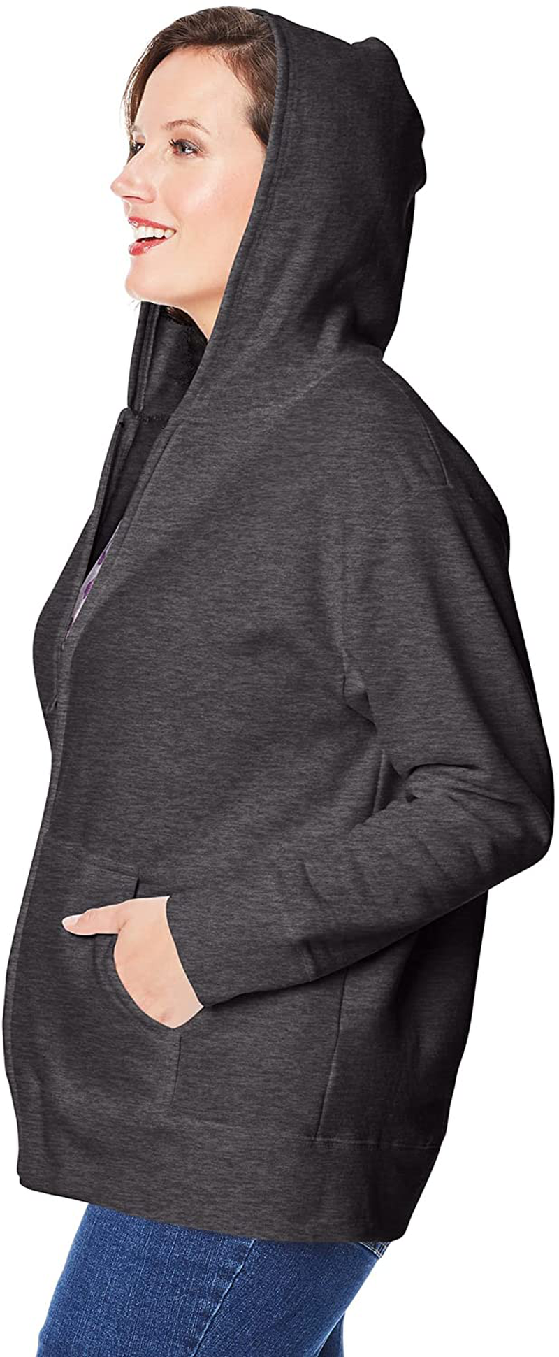 JUST MY SIZE plus Size Comfortsoft Ecosmart Fleece Full-Zip Women'S Hoodie Apparel & Accessories > Clothing > Activewear Kylie Max