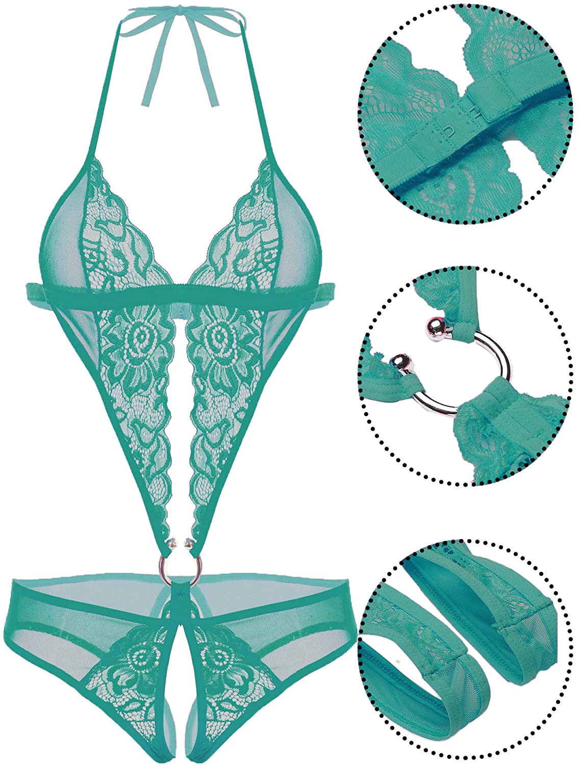 Avidlove Women Deep V Lingerie Lace Teddy One Piece Babydoll Mini Bodysuit Apparel & Accessories > Clothing > Underwear & Socks > Lingerie Kylie Max