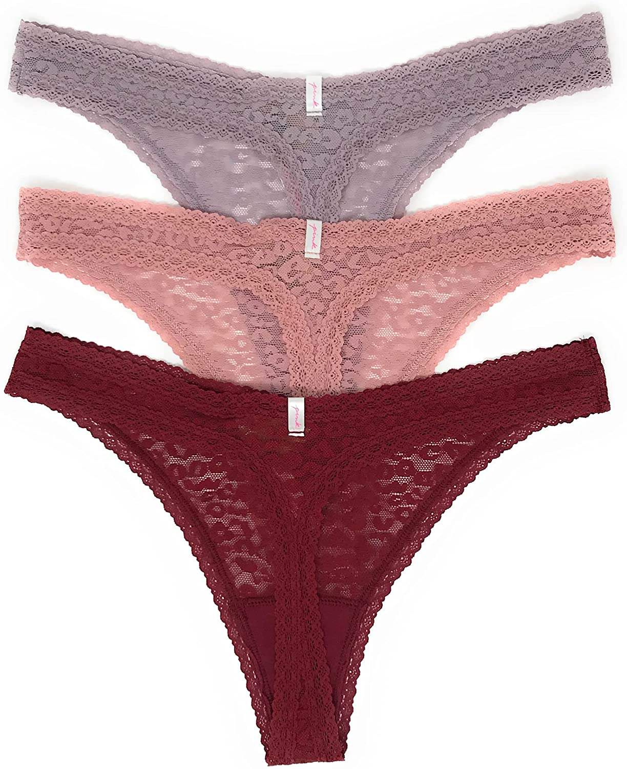 Victoria's Secret PINK Thong Panty Set of 3 Apparel & Accessories > Clothing > Underwear & Socks > Underwear Victoria's Secret