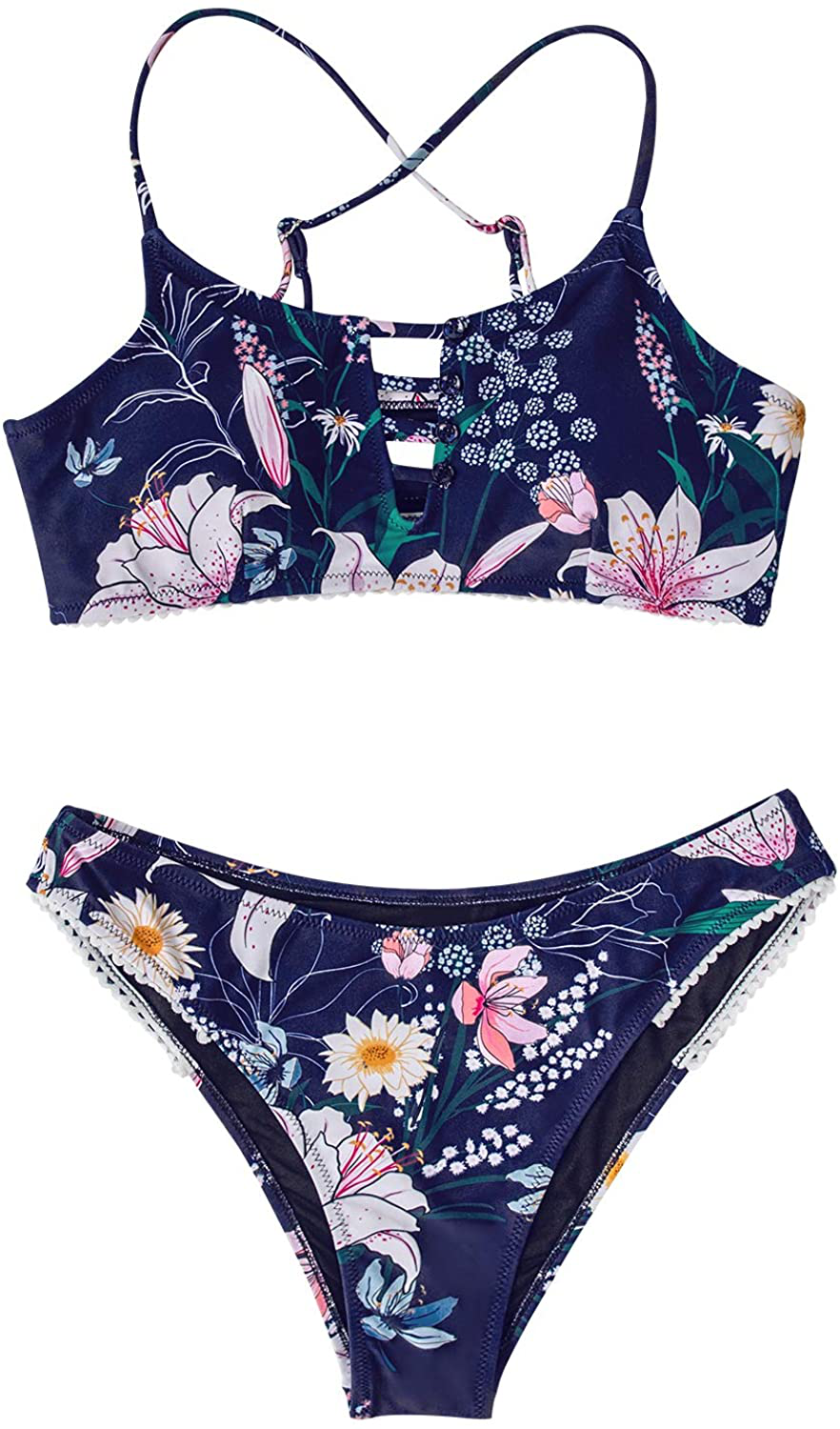 CUPSHE Women's Low Rise Cutout Criss Cross Bikini Swimsuit Sets Apparel & Accessories > Clothing > Swimwear KYLIE MAX