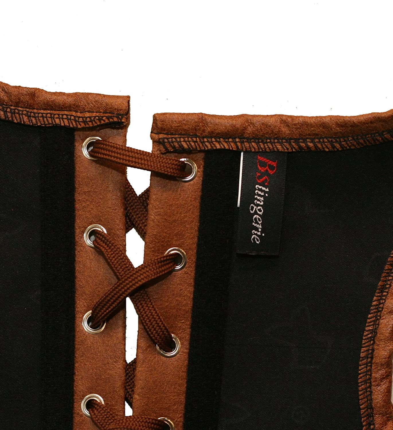 Bslingerie Womens Faux Leather Renaissance Steampunk Bustier Corset Apparel & Accessories > Clothing > Underwear & Socks > Lingerie Bslingerie