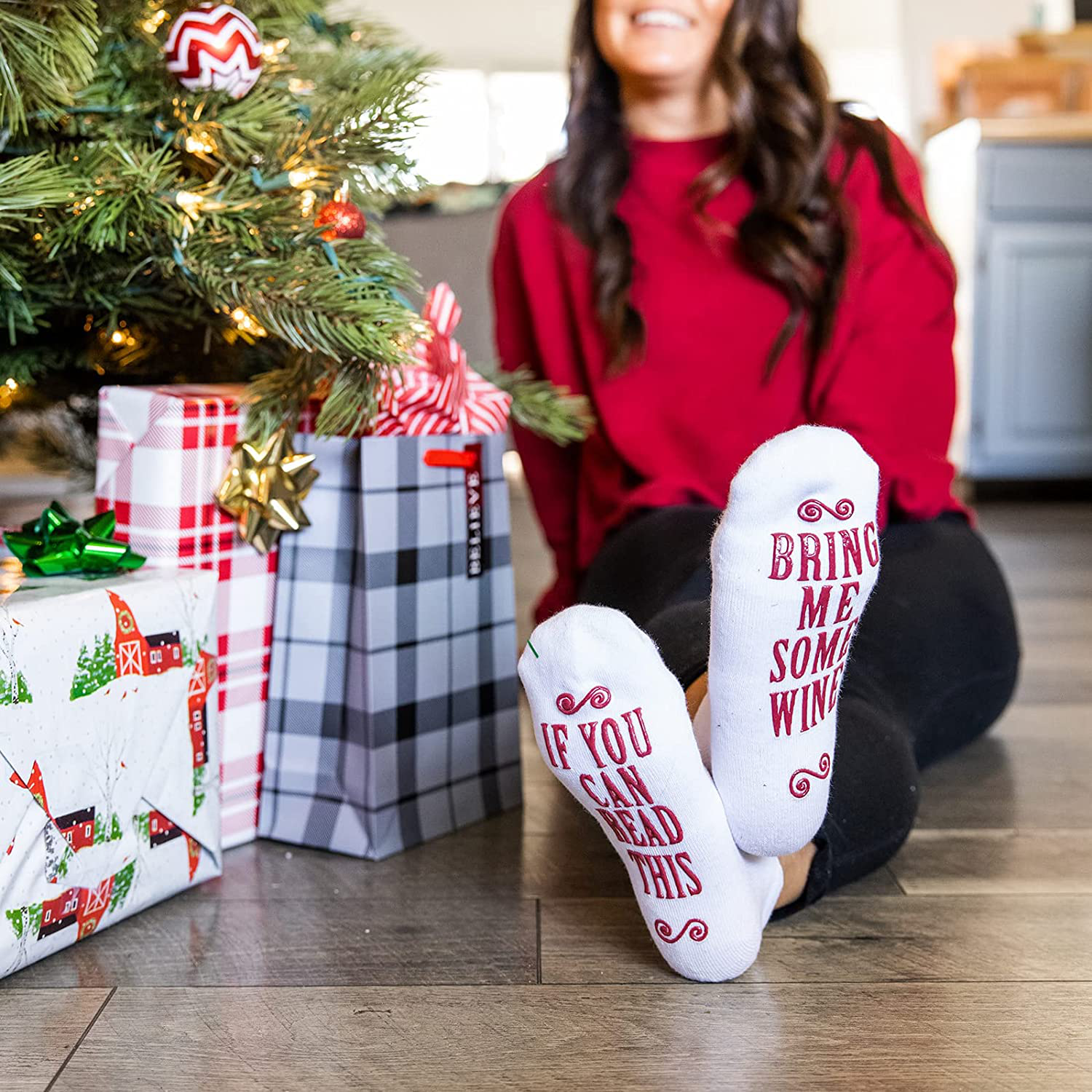 Haute Soiree - Women's Novelty Socks - “If You Can Read This, Bring Me Some” - One Size Fits All Arts & Entertainment > Party & Celebration > Gift Giving Haute Soiree