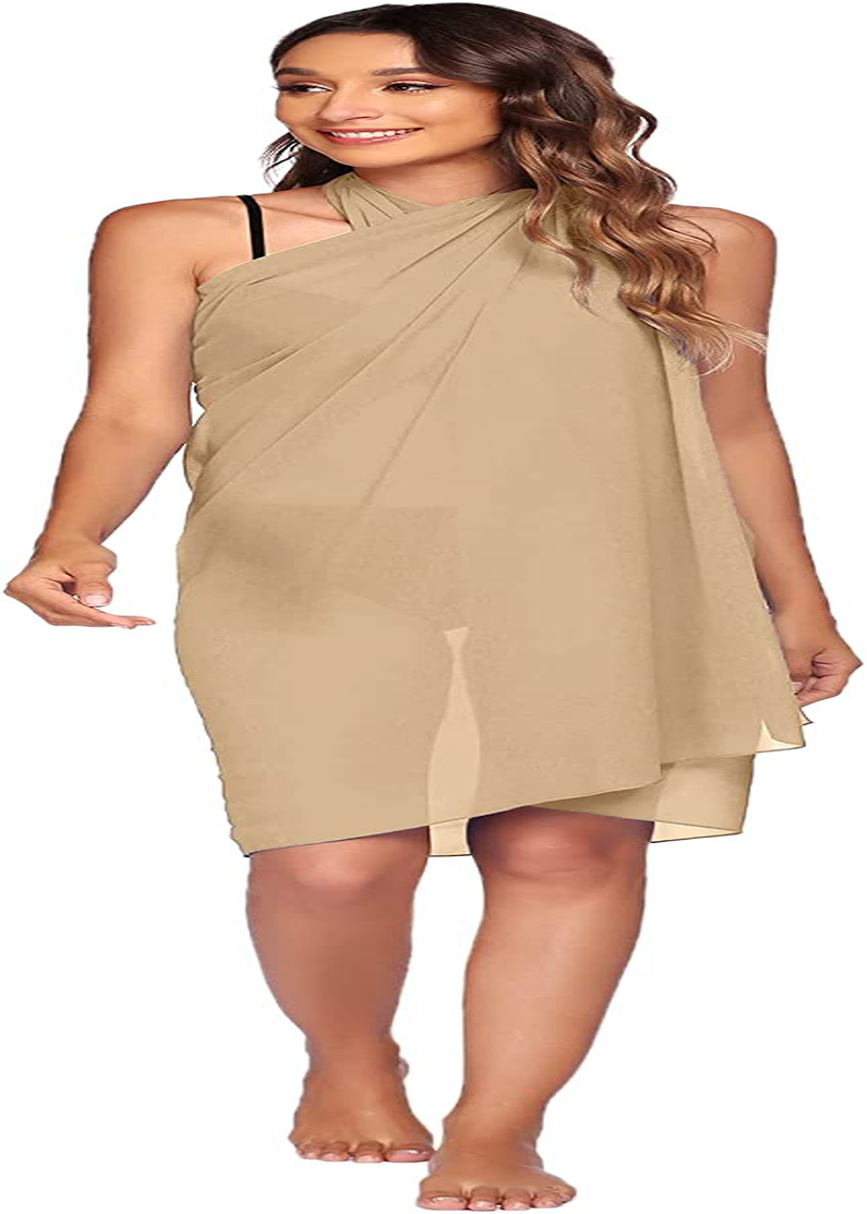 Ekouaer Sarong Swimsuit Coverup for Women Chiffon Long Beach Tie Wrap Skirt Sexy Bikini Sheer Scarf Bathing Suit Bottom Apparel & Accessories > Clothing > Swimwear Kylie Max