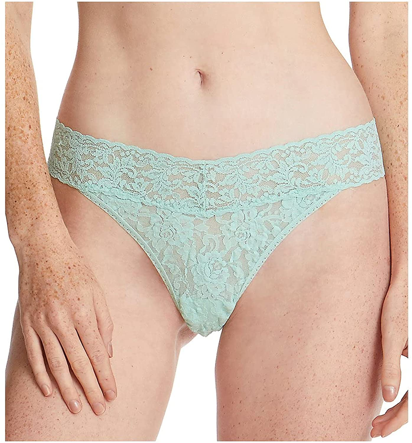hanky panky, Signature Lace Original Rise Thong, One Size (4-14) Apparel & Accessories > Clothing > Underwear & Socks > Underwear hanky panky Mint Sprig One Size