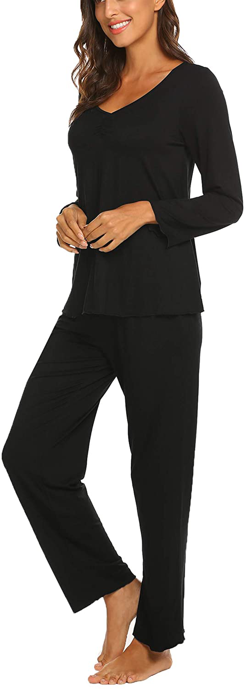 Ekouaer Women'S Pajama Set Long Sleeve Sleepwear Soft Loungewear Sets Pajamas Top and Pants Pjs S-XXL Apparel & Accessories > Clothing > Sleepwear & Loungewear > Pajamas Kylie Max