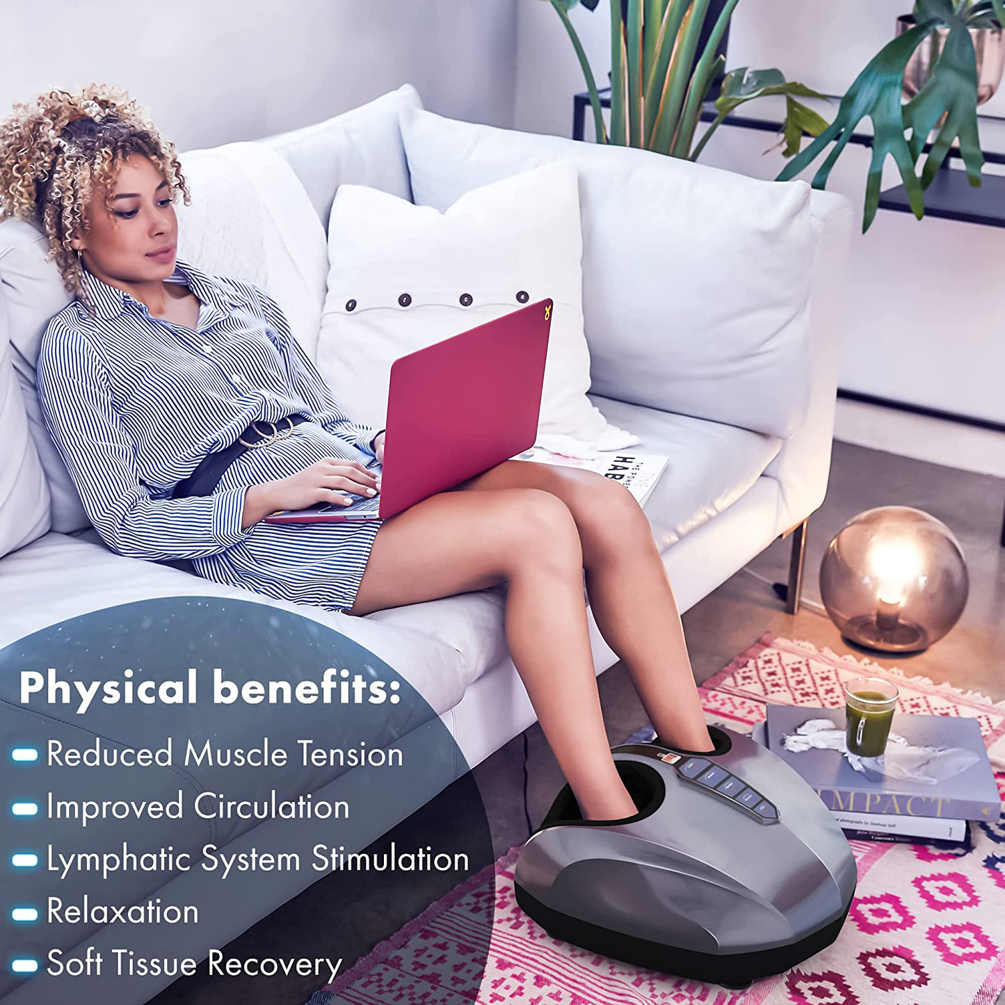 Miko Shiatsu Foot Massager Machine With Deep-Kneading, Compression, Heat and Multi-Level Settings for Plantar Fasciitis, Neuropathy, and Diabetics, Up to Size 13 Arts & Entertainment > Party & Celebration > Gift Giving Miko