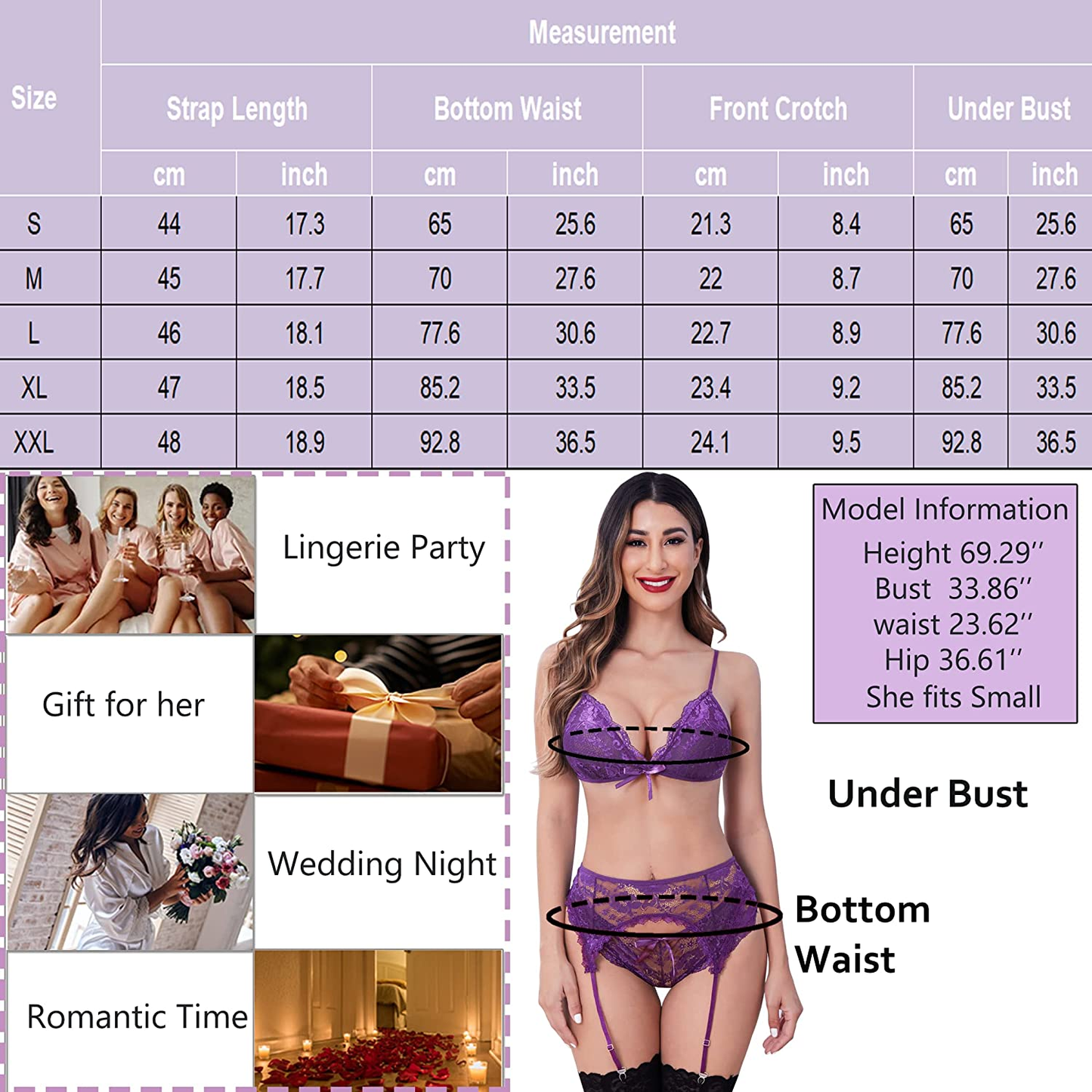 Avidlove Women Lace Lingerie Set with Garter Belts Strap Babydoll Bralette Bra and Panty Set Apparel & Accessories > Clothing > Underwear & Socks > Lingerie Avidlove
