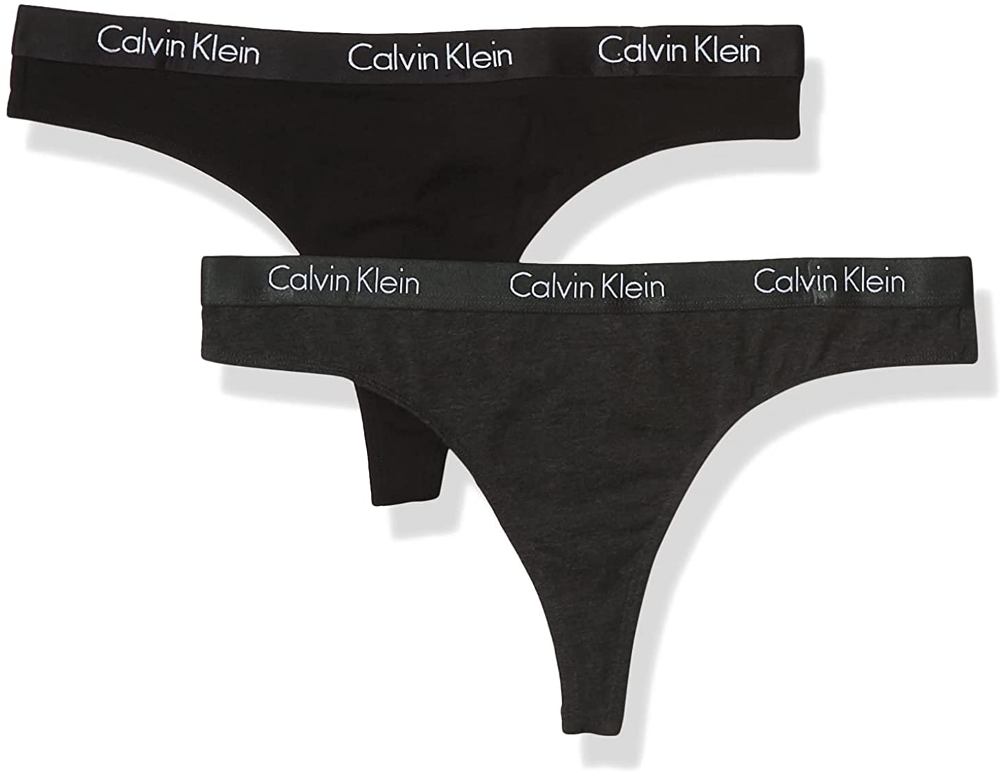 Calvin Klein Women's Motive Cotton Multipack Thong Panty Apparel & Accessories > Clothing > Underwear & Socks > Underwear Calvin Klein Charcoal Heather/Black X-Small