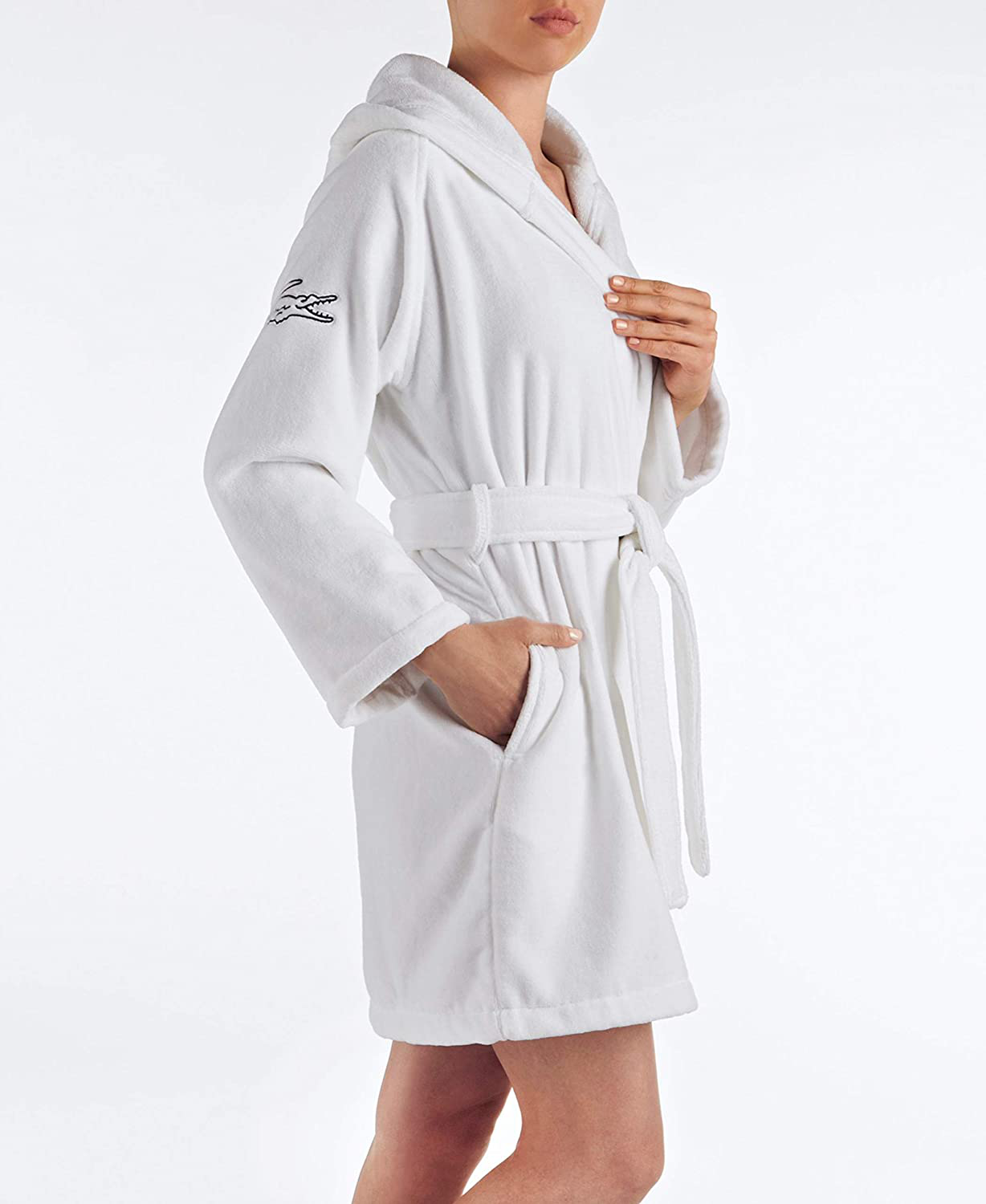 Lacoste Fairplay Robe, 100% Cotton, 34"L, Meteorite Apparel & Accessories > Clothing > Sleepwear & Loungewear > Robes Kylie Max