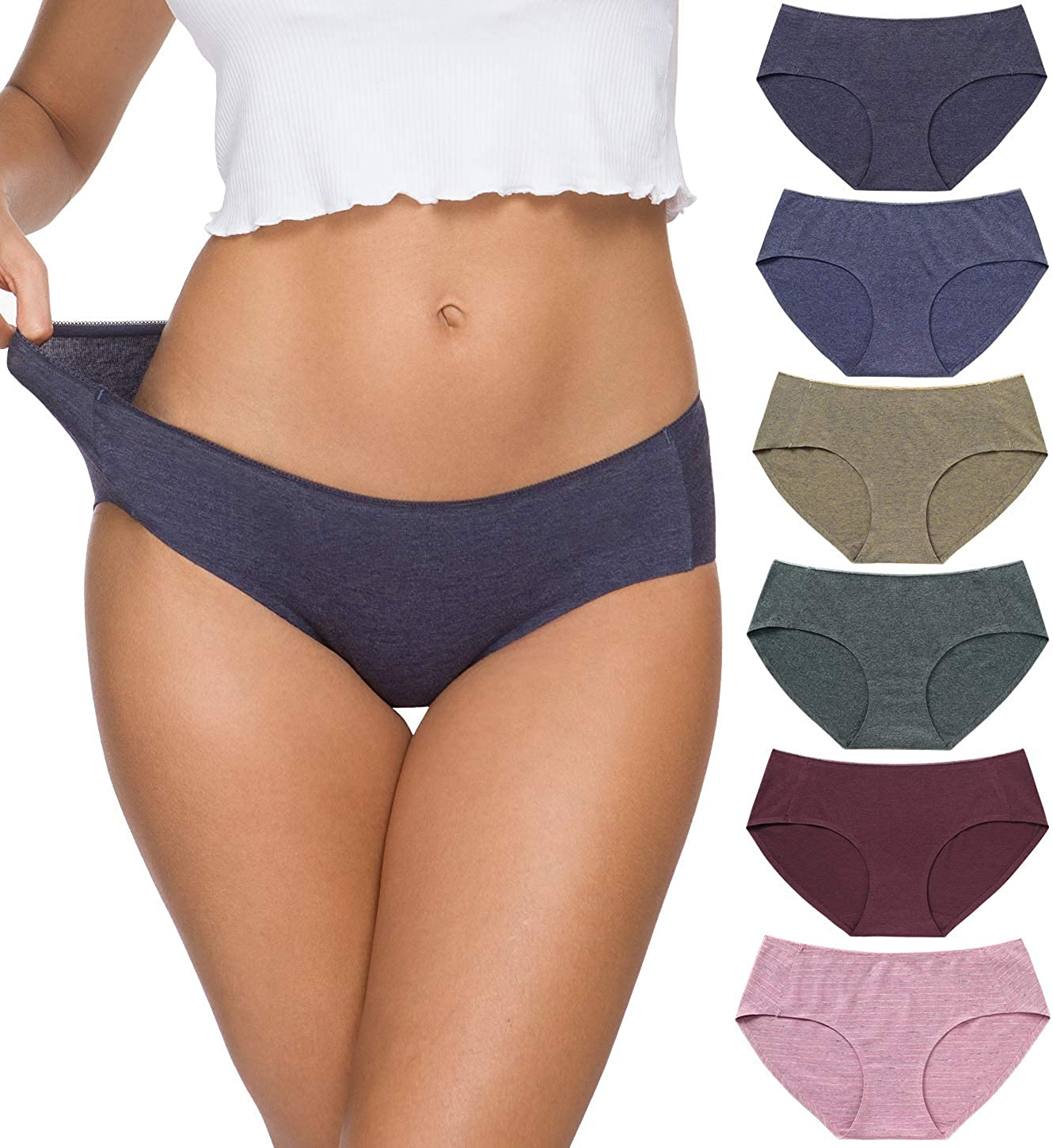 Wealurre Cotton Bikini Women'S Breathable Panties Seamless Comfort Underwear Apparel & Accessories > Clothing > Underwear & Socks > Underwear Wealurre Line Purple Small