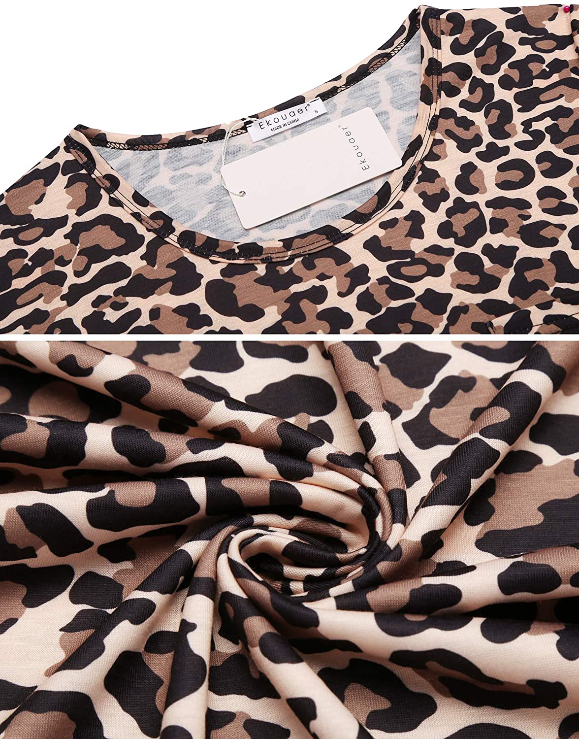 Ekouaer Nightgowns for Women Sleepshirt Short Sleeve Pajama Shirt Soft Sleep Dress Striped Pocket Loungewear Nightshirt Apparel & Accessories > Clothing > Sleepwear & Loungewear > Nightgowns Kylie Max
