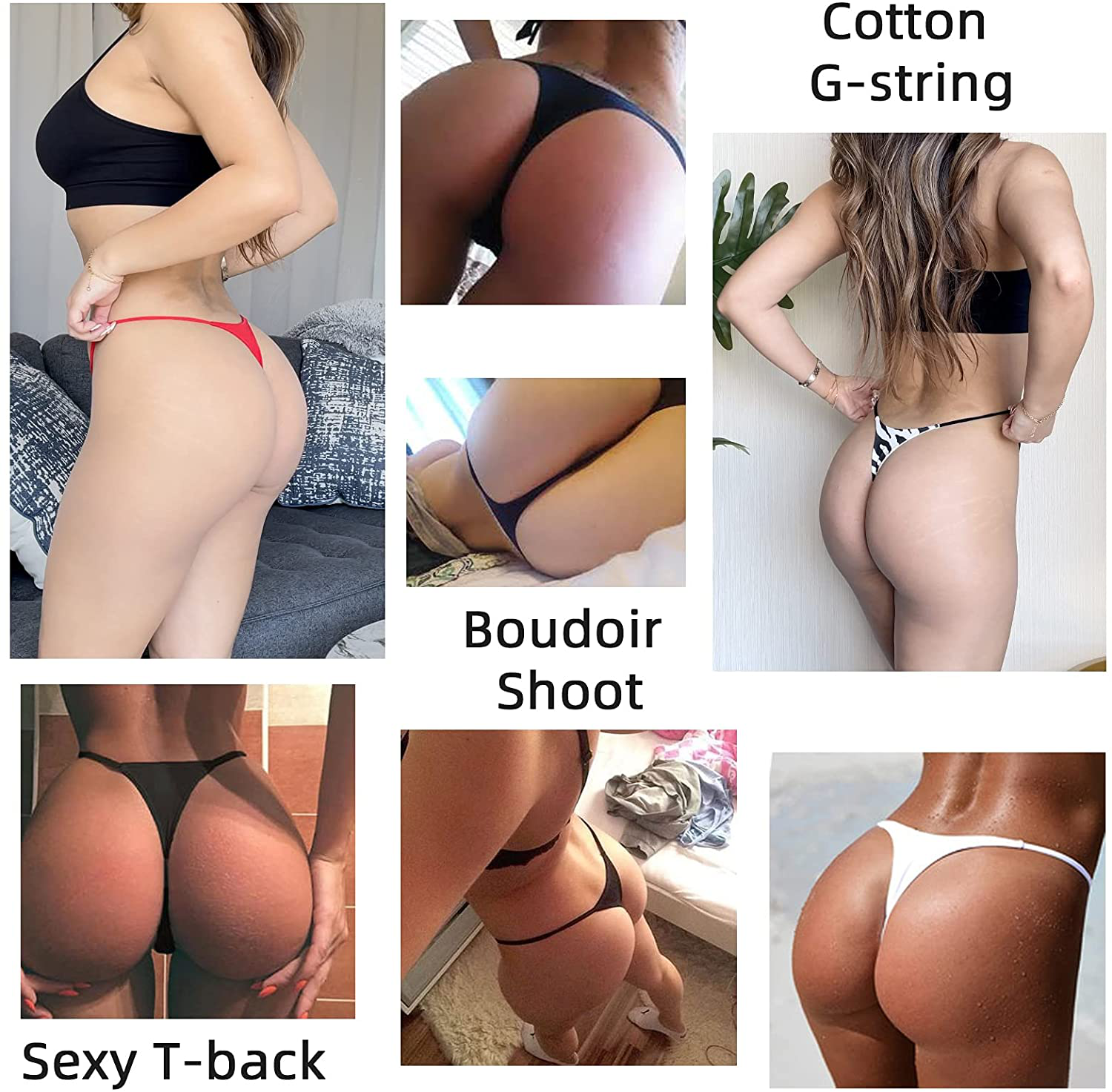 Cotton Thongs for Women Sexy Seamless Woman G String Panties 3 Pack Set Apparel & Accessories > Clothing > Underwear & Socks > Underwear KYLIE MAX