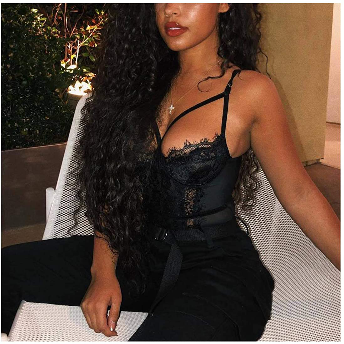 WADAYUYU Women Sexy Lace Teddy Lingerie Adjustable Straps Bodysuit One Piece Babydoll Bridal Lingerie Apparel & Accessories > Clothing > Underwear & Socks > Lingerie WADAYUYU