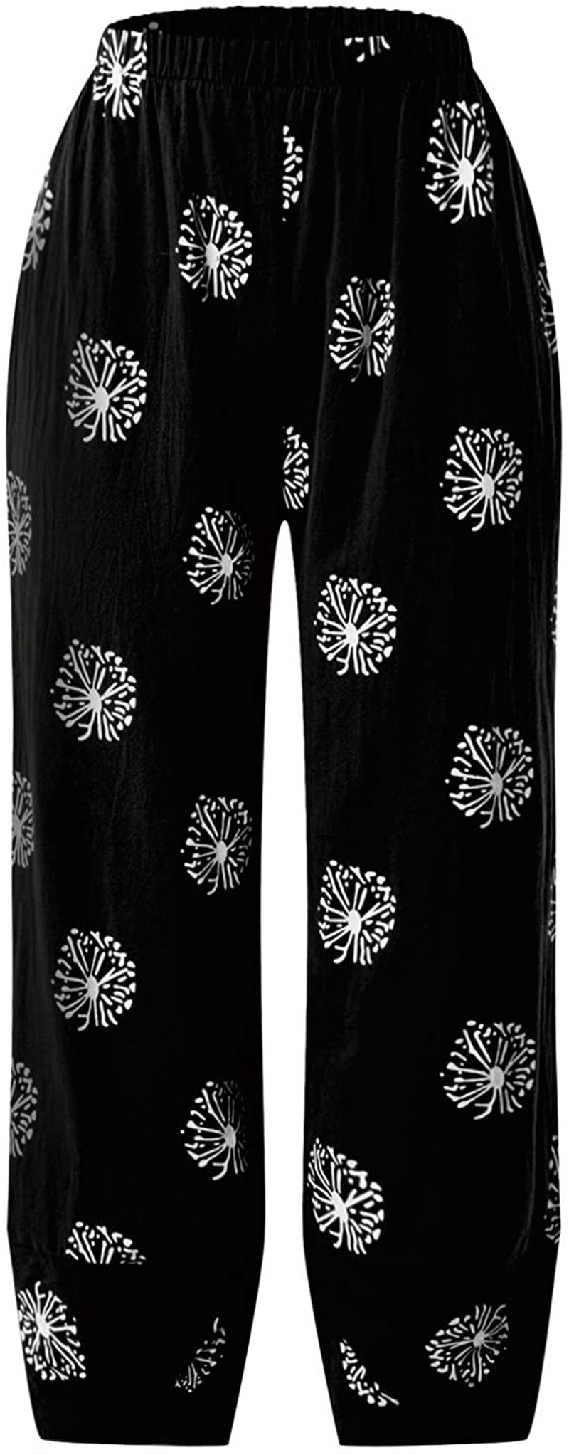 Burband Womens Thai Pants Bohemian Yoga High Waist Harem Pants Flowy Floral Print Wide Leg Palazzo Lounge Trousers Apparel & Accessories > Clothing > Underwear & Socks > Shapewear Burband