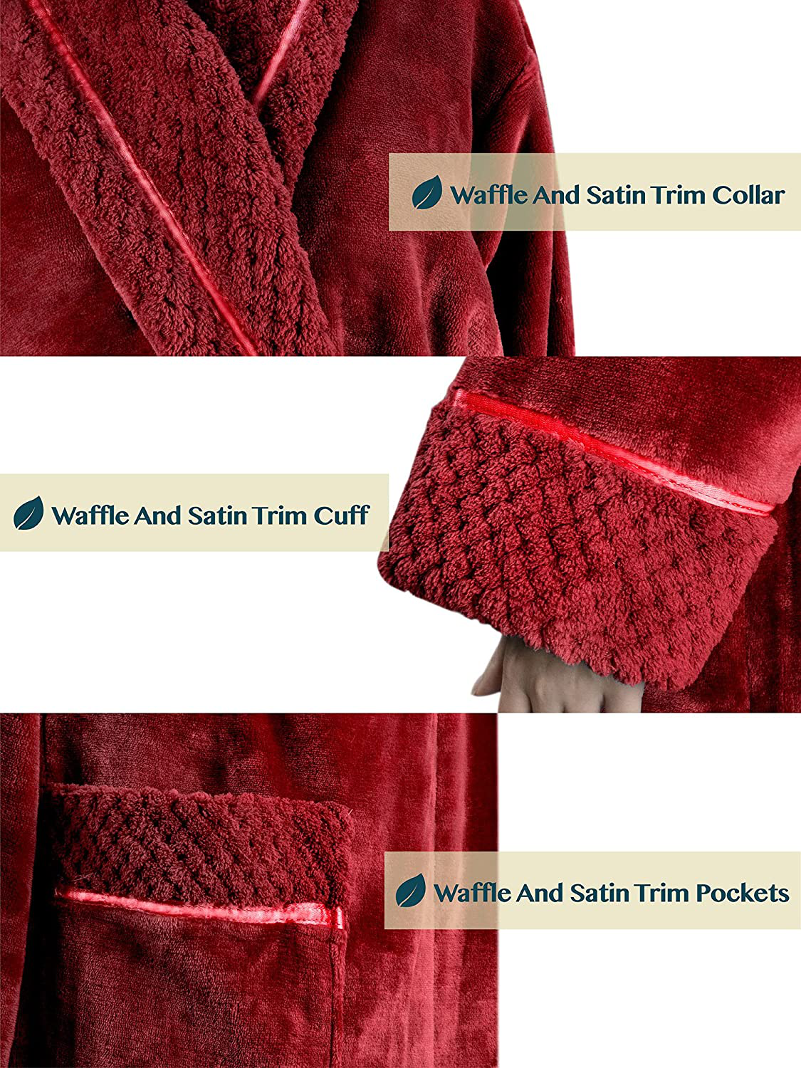 PAVILIA Soft Plush Women Fleece Robe, Cozy Bathrobe, Female Spa Robe, Waffle Apparel & Accessories > Clothing > Sleepwear & Loungewear > Robes Kylie Max