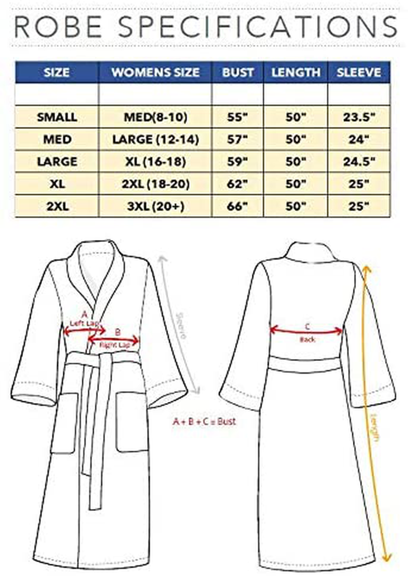 Terry Lined Microfiber Hotel Robe - Luxury Spa Bathrobe by Monarch/Cypress Apparel & Accessories > Clothing > Sleepwear & Loungewear > Robes Kylie Max