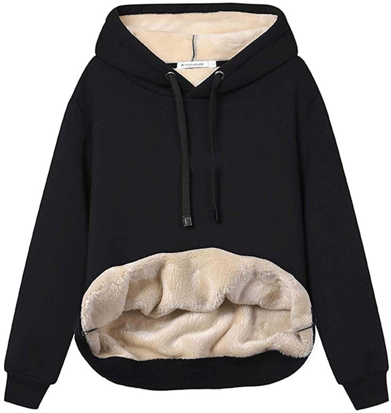 Haellun Womens Casual Winter Warm Fleece Sherpa Lined Pullover Hooded Sweatshirt Apparel & Accessories > Clothing > Activewear Kylie Max