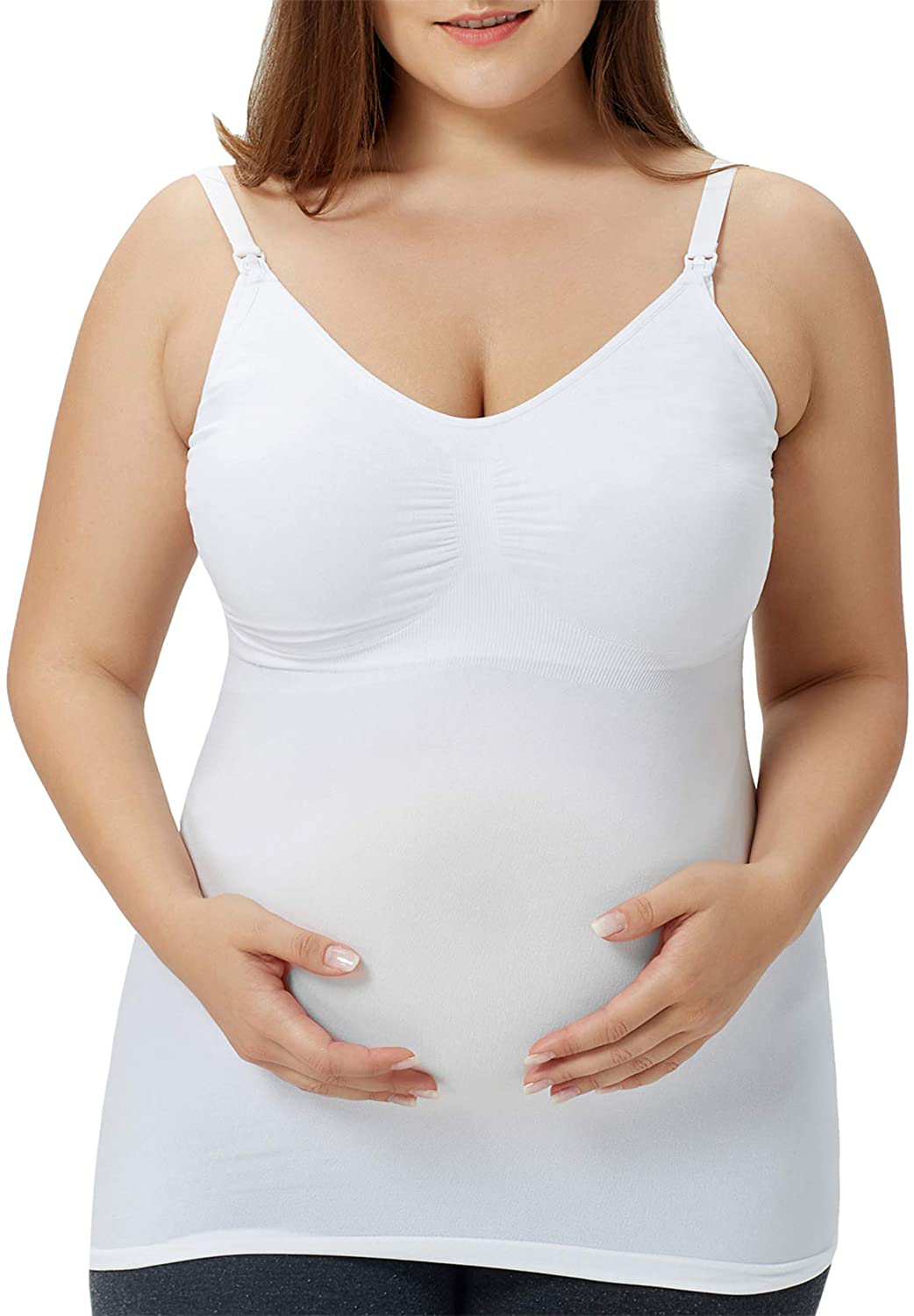 HOFISH Women'S Breast Feeding Tops,Maternity Nursing Cami with Build in Shelf Bra 3Pack Apparel & Accessories > Clothing > Activewear Kylie Max