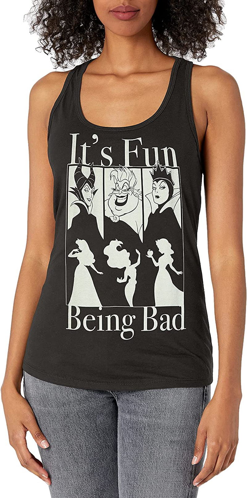 Disney Women'S It'S Fun Being Bad Ideal Racerback Graphic Tank Top Apparel & Accessories > Clothing > Activewear Kylie Max