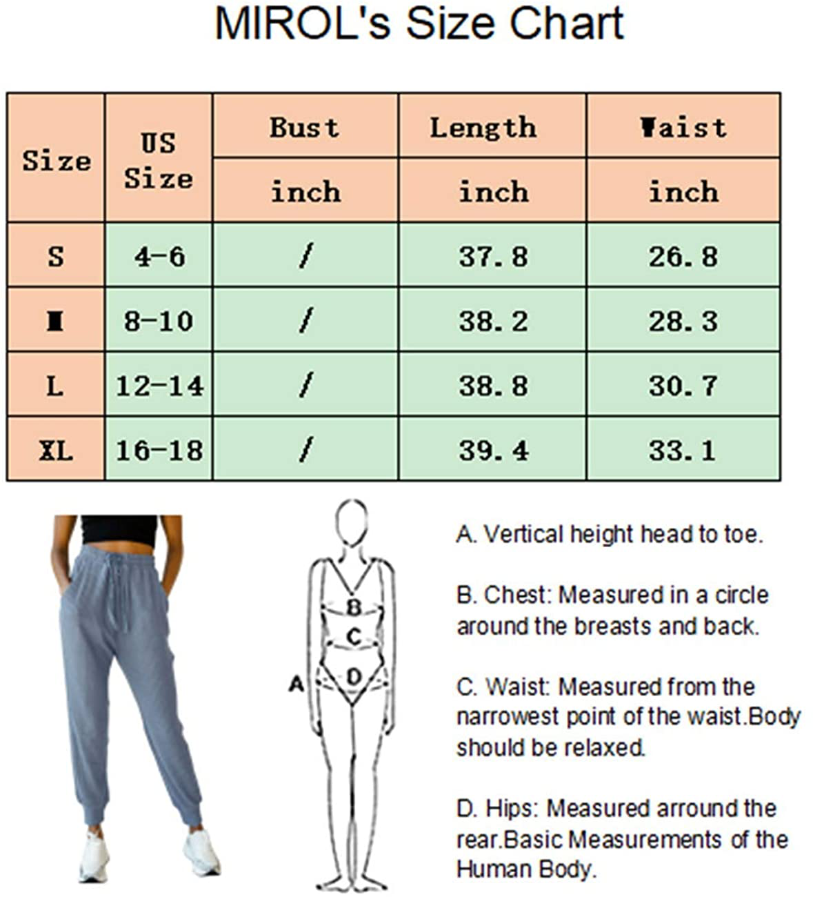 MIROL Women'S Active Drawstring Joggers Pants Elastic Waist Waffle Knit Trousers Athletic Solid Color Sweatpants Apparel & Accessories > Clothing > Activewear Kylie Max