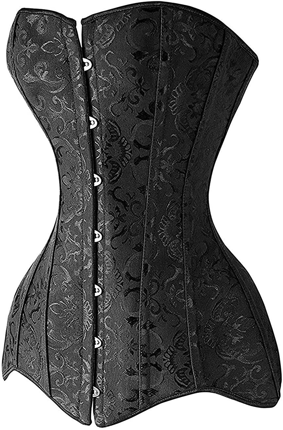 KIWI RATA Women'S Hourglass Longline Overbust Corset Steel Boned Long Torso Waist Training Bustier Apparel & Accessories > Clothing > Underwear & Socks > Lingerie KIWI RATA