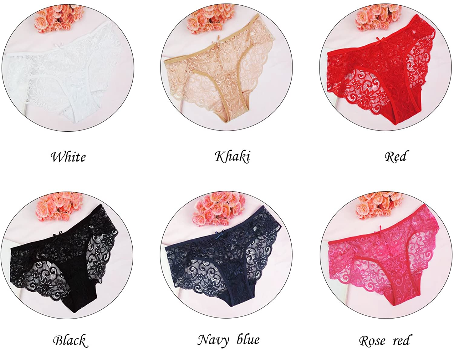 Sunm Boutique Womens Underwear Invisible Seamless Bikini Lace Underwear Half Back Coverage Panties Apparel & Accessories > Clothing > Underwear & Socks > Underwear Sunm Boutique