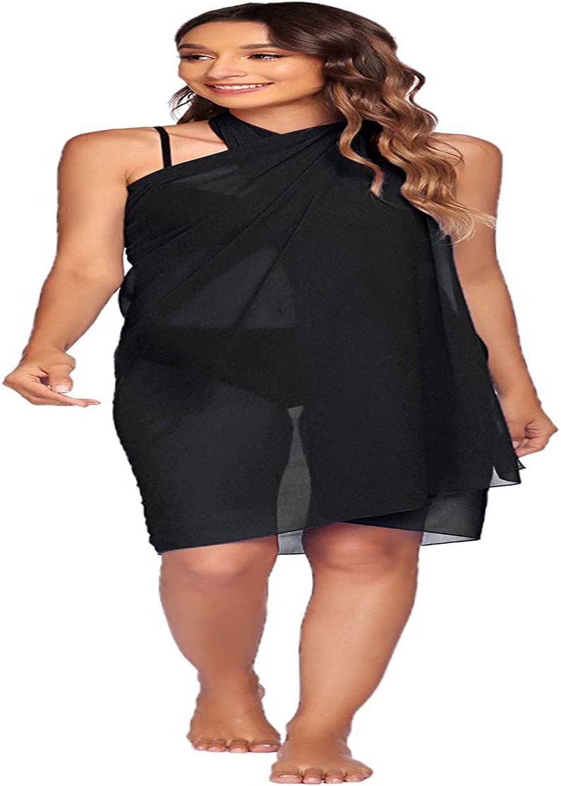 Ekouaer Sarong Swimsuit Coverup for Women Chiffon Long Beach Tie Wrap Skirt Sexy Bikini Sheer Scarf Bathing Suit Bottom Apparel & Accessories > Clothing > Swimwear Kylie Max