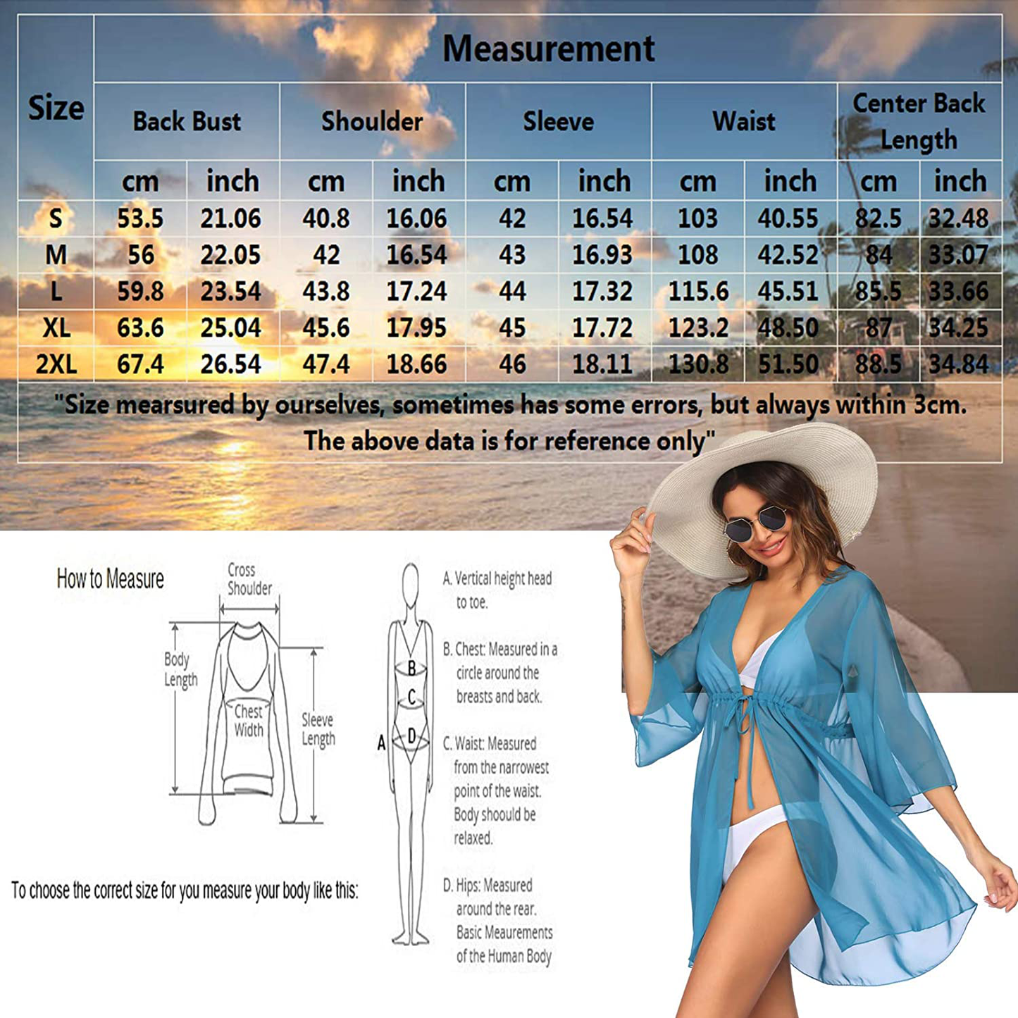 Ekouaer Cover up Women Bathing Suit Coverups Short Swim Cardigan Chiffon Pool Kimino Sheer Bikini Beachdress Apparel & Accessories > Clothing > Swimwear Kylie Max