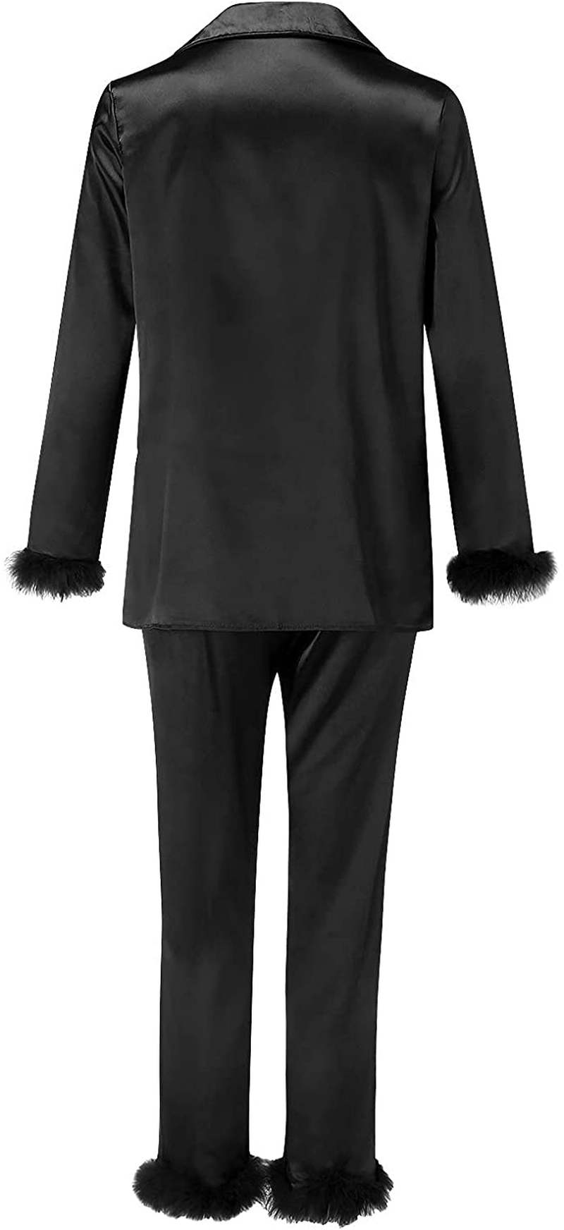 Women Pajamas Set Feather Long Sleeve Camis Tops+Long Pants 2 Piece Set Sleepwear Apparel & Accessories > Clothing > Sleepwear & Loungewear Kylie Max