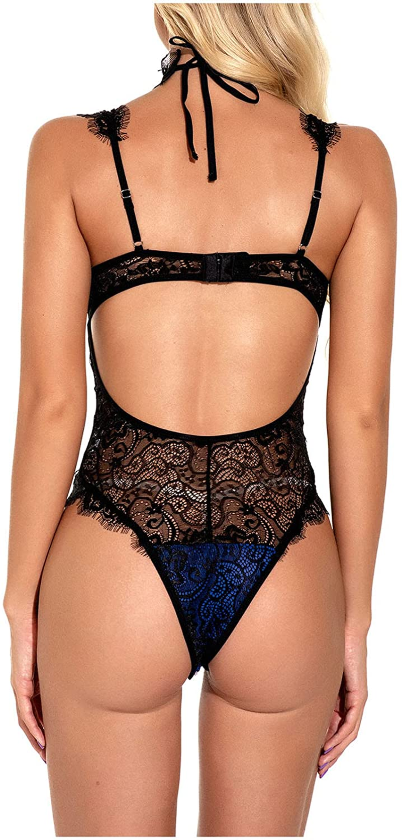 Wodceeke Sexy Bodysuit Lingerie for Women for Sex Naughty Play Lace Teddy Mesh Hollow Underwear plus Size One Peice Pajamas Apparel & Accessories > Clothing > Underwear & Socks > Shapewear wodceeke