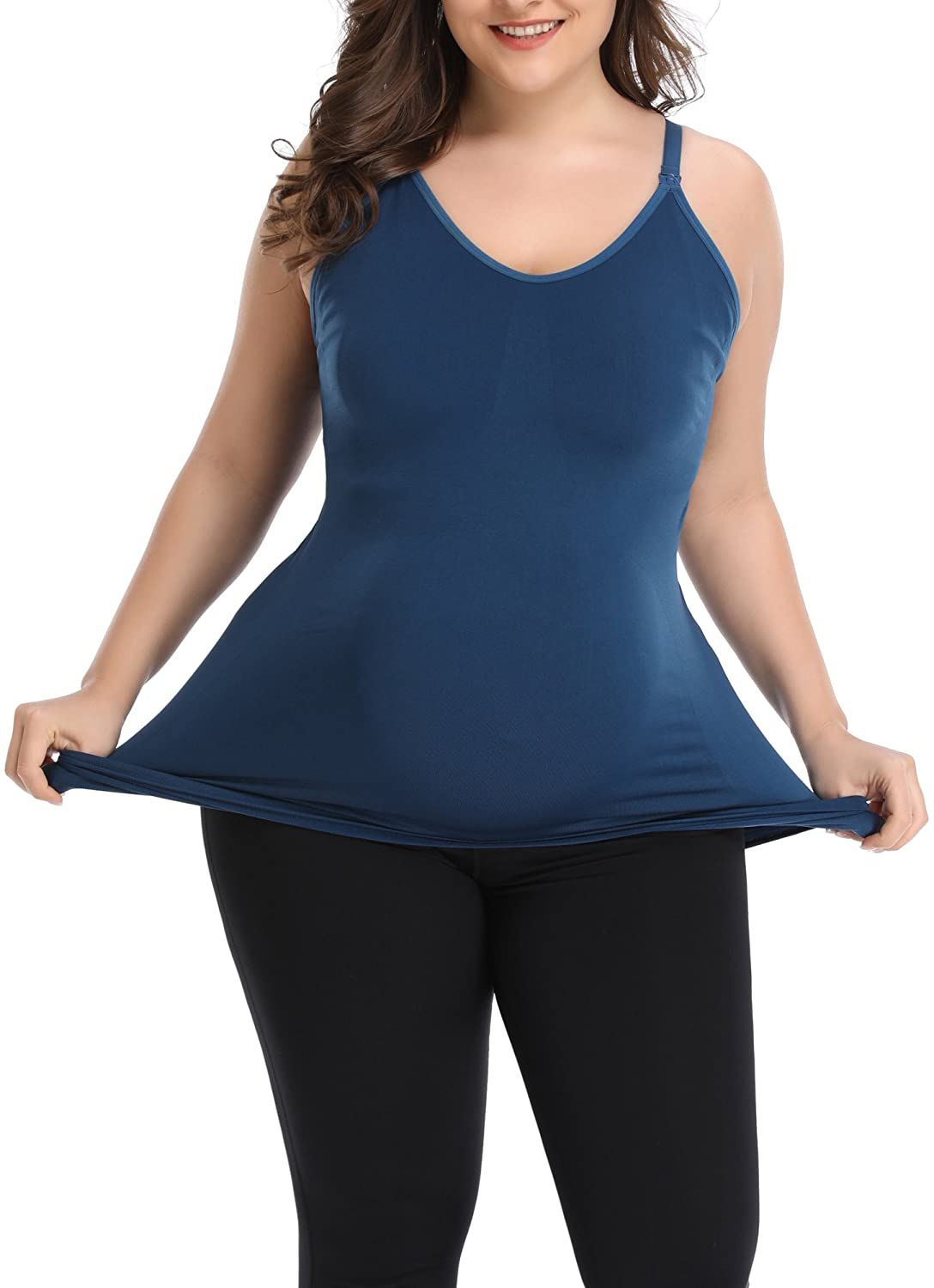 HOFISH Women'S Breast Feeding Tops,Maternity Nursing Cami with Build in Shelf Bra 3Pack Apparel & Accessories > Clothing > Activewear Kylie Max