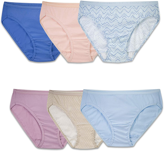 Fruit of the Loom Women'S Tag Free Cotton Bikini Panties Apparel & Accessories > Clothing > Underwear & Socks > Underwear Fruit of the Loom 6 Pack - Assorted Colors 5