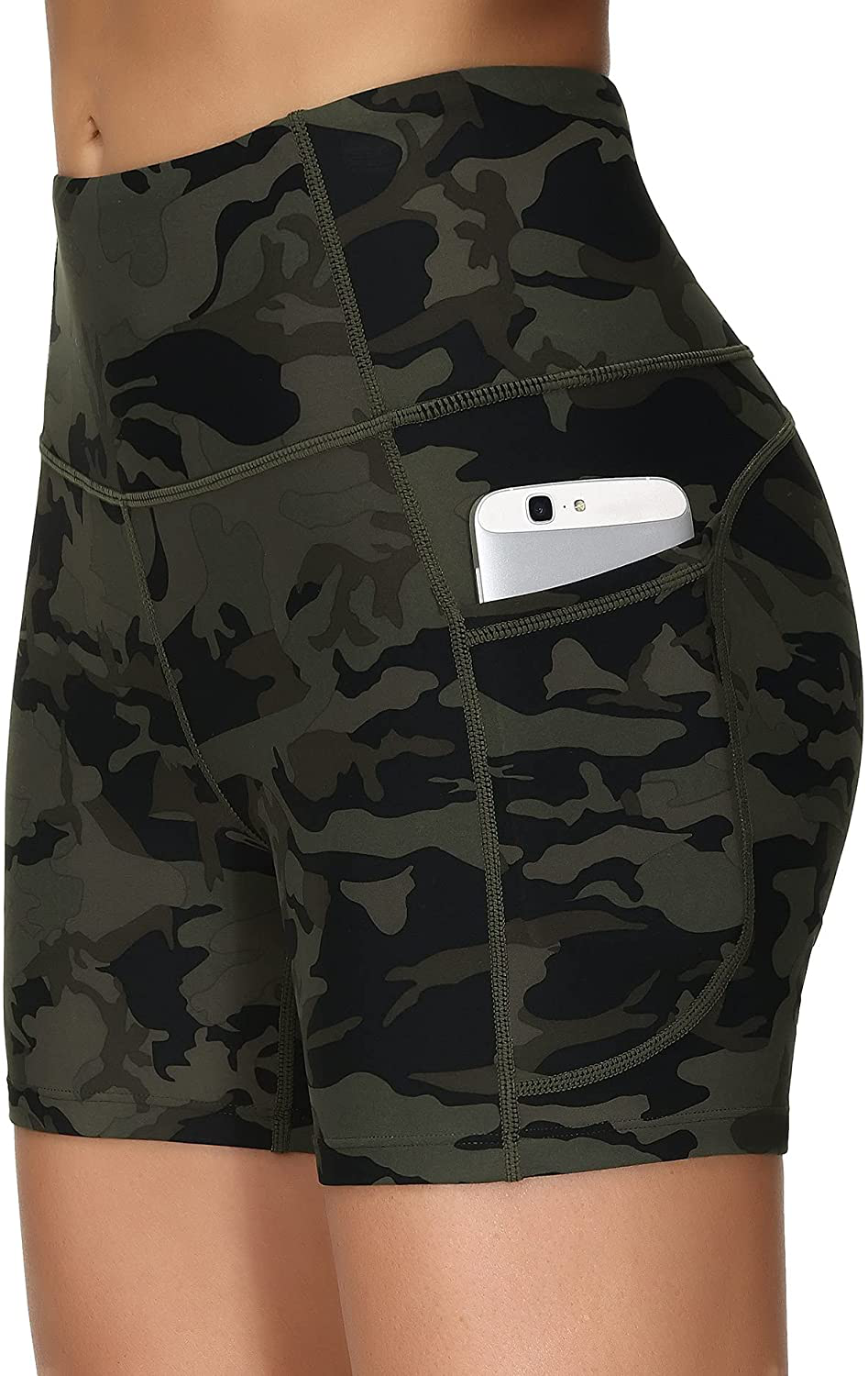 THE GYM PEOPLE High Waist Yoga Shorts for Women'S Tummy Control Fitness Athletic Workout Running Shorts with Deep Pockets Apparel & Accessories > Clothing > Shorts Kylie Max