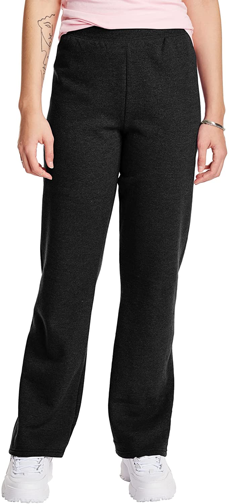 Hanes Women'S Ecosmart Open Bottom Leg Sweatpants Apparel & Accessories > Clothing > Underwear & Socks > Lingerie Hanes Ebony X-Large