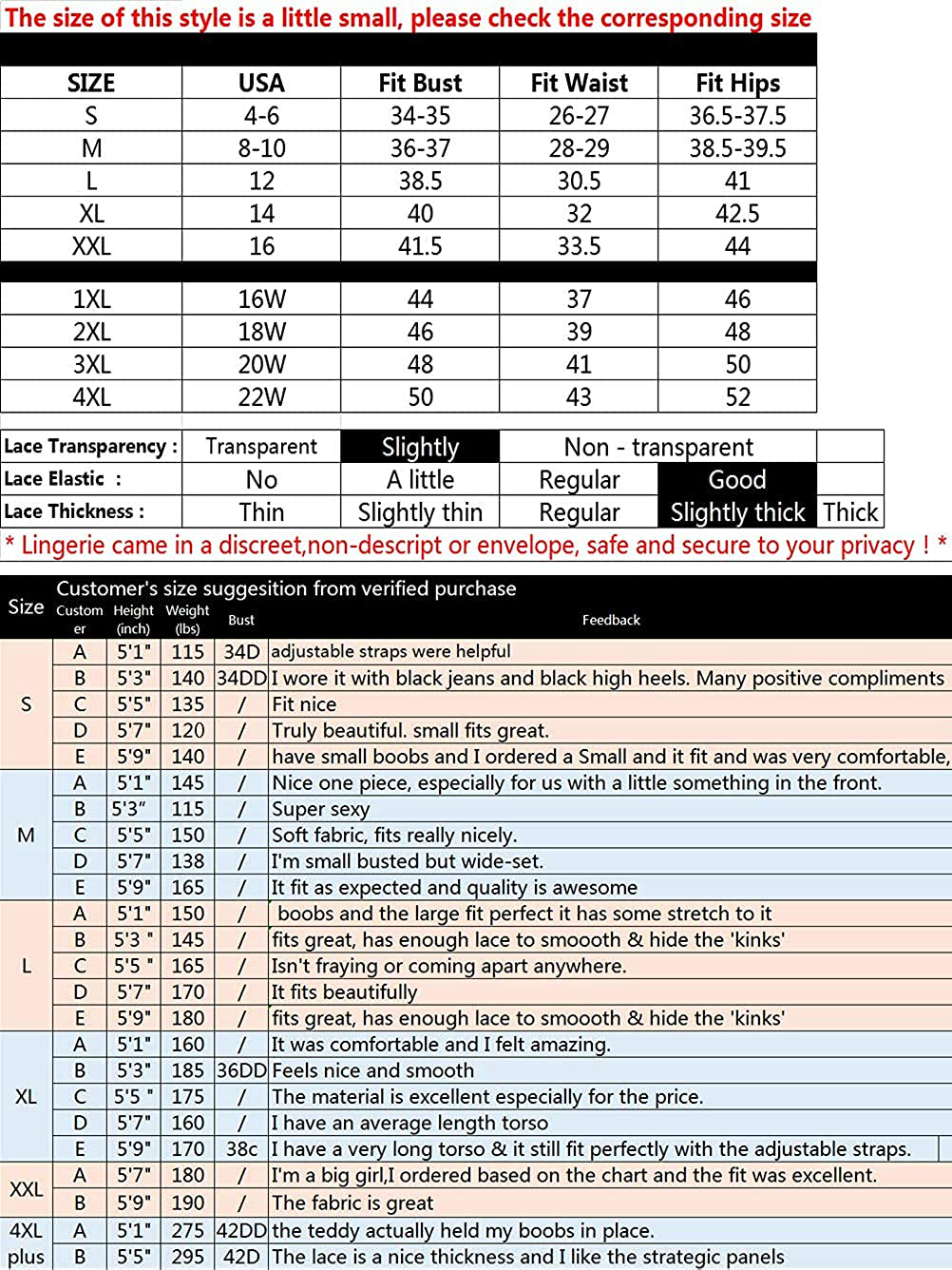 Kaei&Shi V-Neck See Through Lingerie Floral Lace Babydoll Sexy Lingerie for Women One Piece Bodysuit Apparel & Accessories > Clothing > Underwear & Socks > Lingerie Kaei&Shi