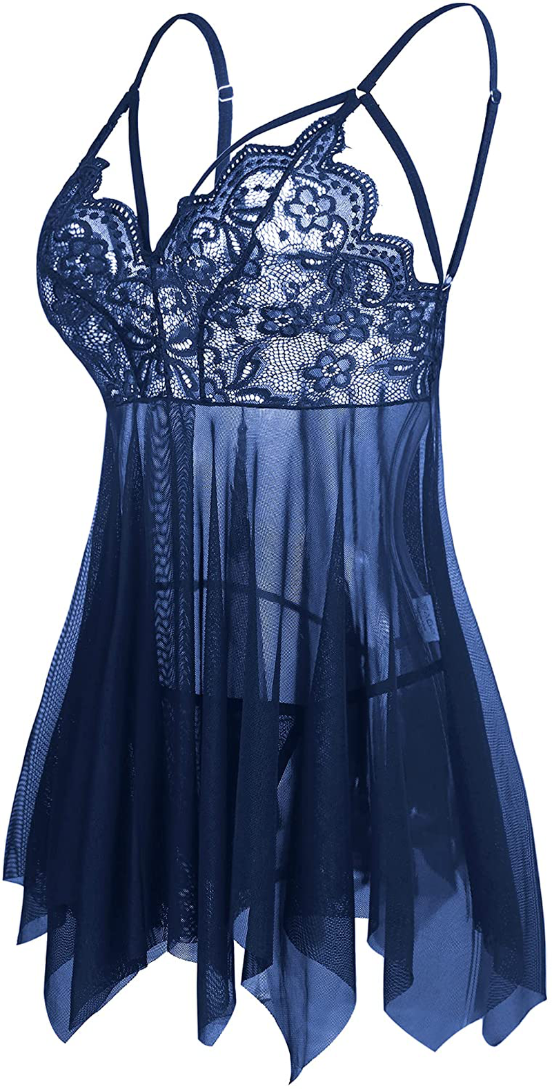 Giorzio Women Lingerie Lace Babydoll Strap Chemise Teddy V Neck Sleepwear Apparel & Accessories > Clothing > Underwear & Socks > Lingerie Kylie Max