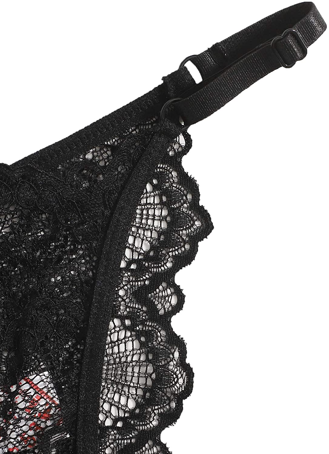 Shein Women'S 3 Piece Floral Lace Lingerie Set with Garter Belts Sexy Bra and Panty Apparel & Accessories > Clothing > Underwear & Socks > Lingerie SheIn