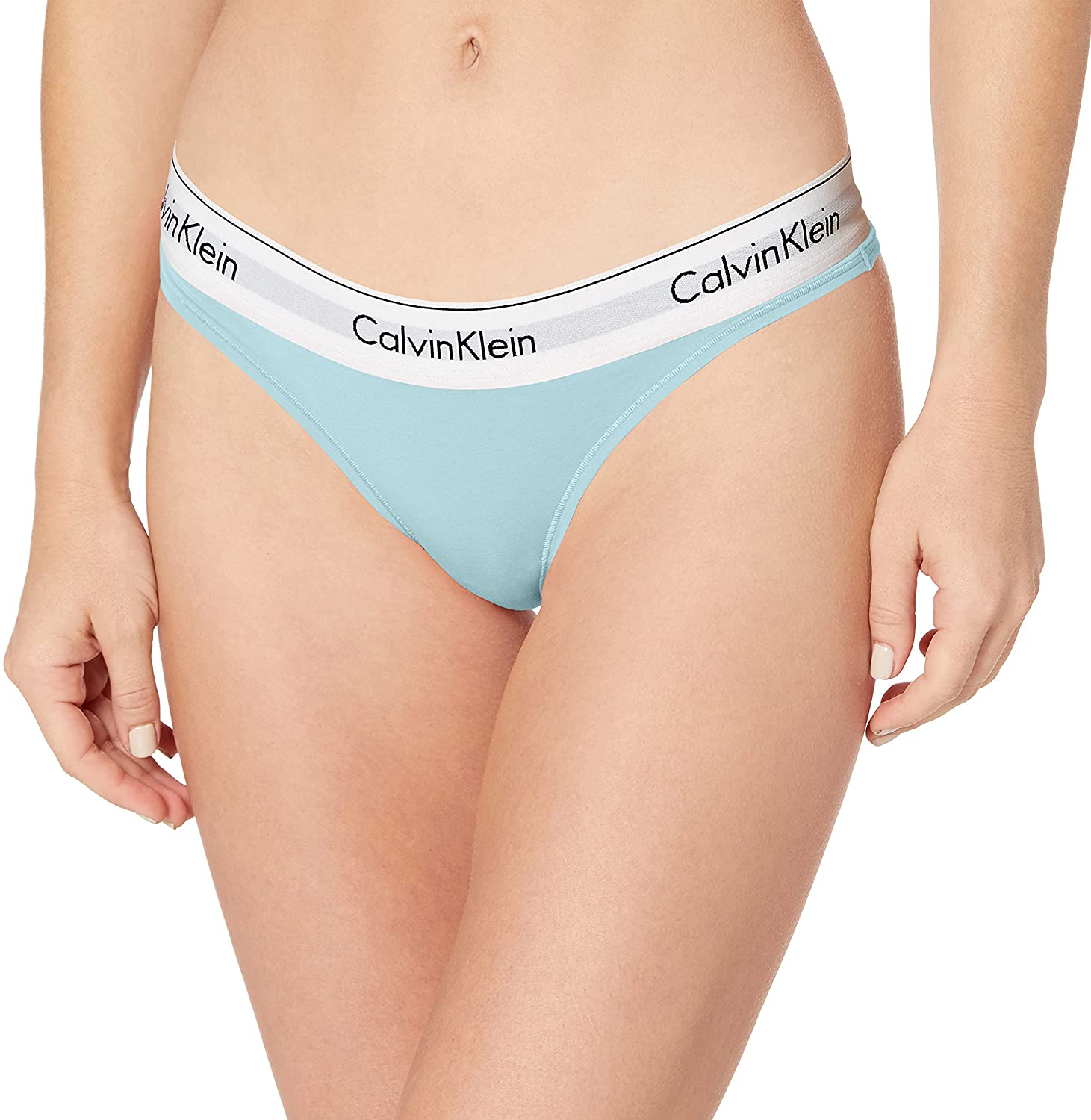 Calvin Klein Women's Modern Cotton Thong Panty Apparel & Accessories > Clothing > Underwear & Socks > Underwear Calvin Klein Frost Blue Medium