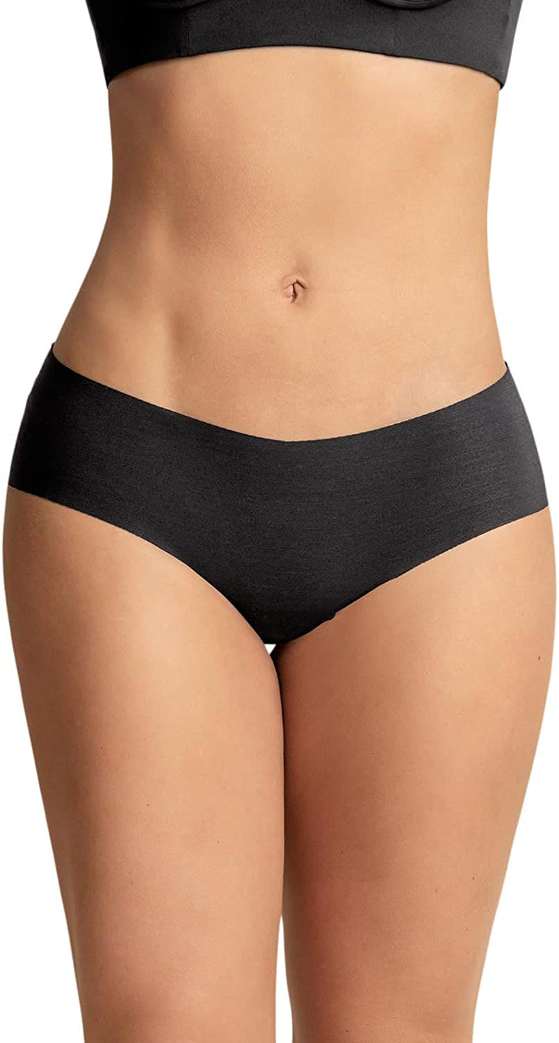 Leonisa Seamless Hipster Panties for Women - No Show Hiphugger Underwear Apparel & Accessories > Clothing > Underwear & Socks > Underwear Leonisa Black Medium
