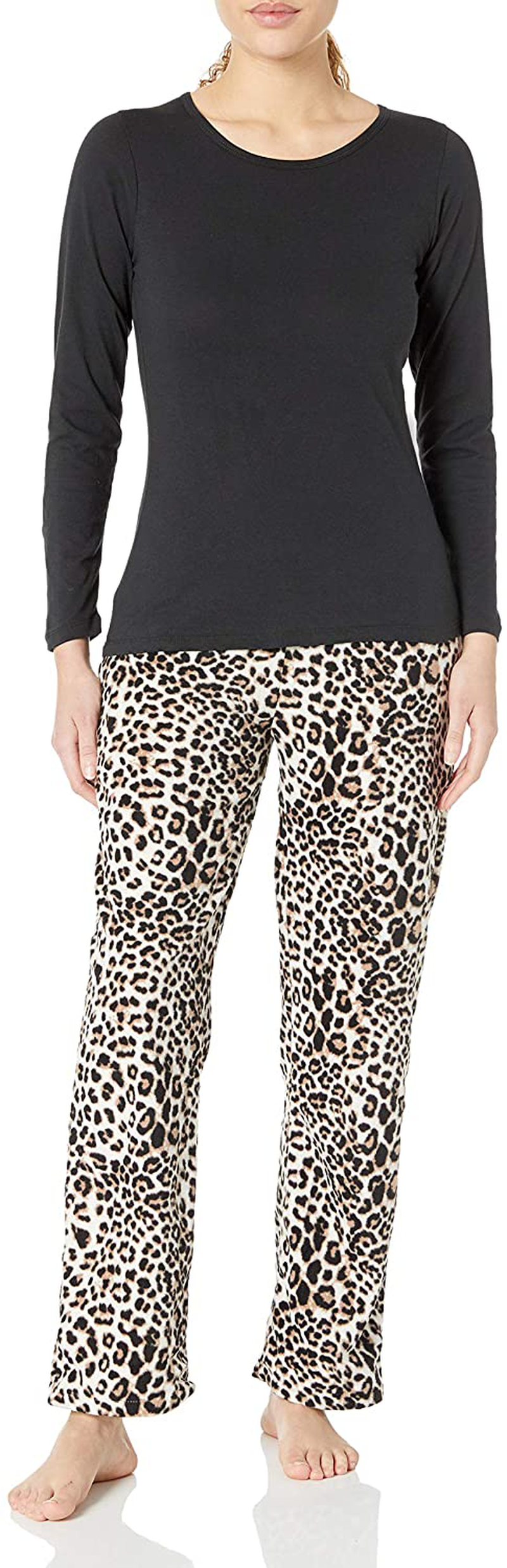 Cherokee Women's Soft Pajama Shirt and Pants Set Apparel & Accessories > Clothing > Sleepwear & Loungewear > Pajamas Cherokee Leopard Medium