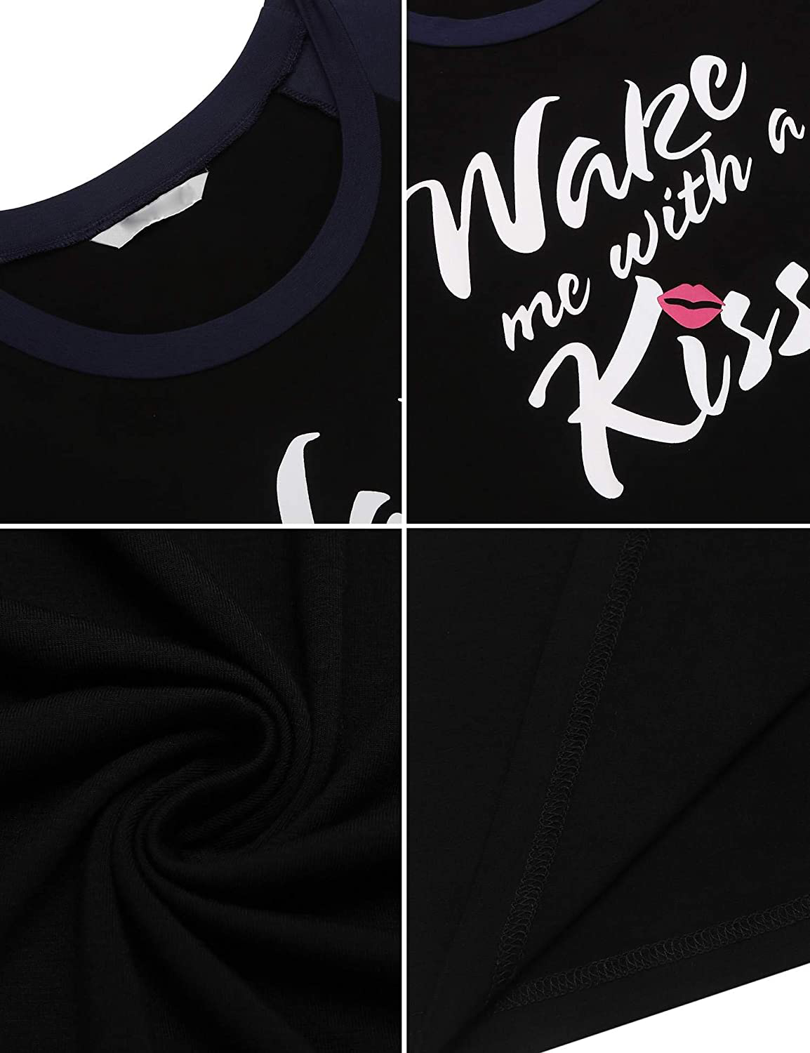 Ekouaer Womens Nightgowns Short Sleeve Nightshirts Printed Sleepwear Soft Sleep Shirts S-3XL Apparel & Accessories > Clothing > Sleepwear & Loungewear > Nightgowns Kylie Max