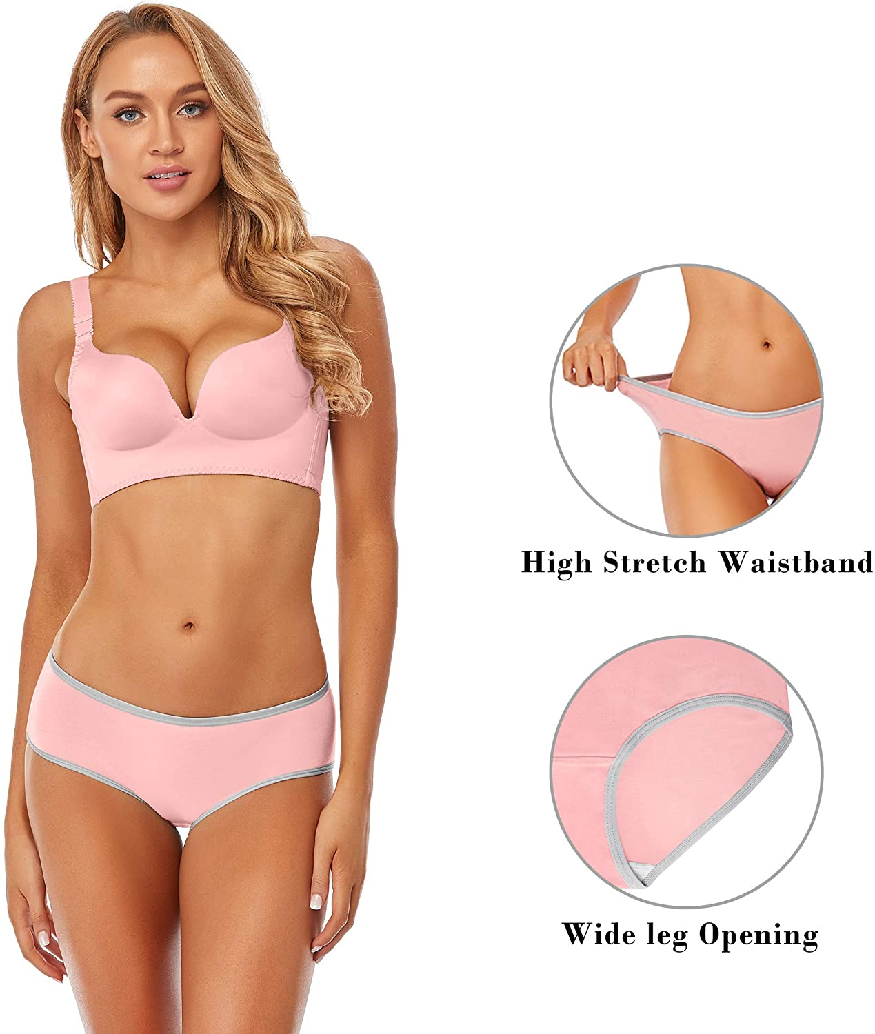 Cotton Full Coverage Underwear Womens Panties No Ride up Hipster Soft Breathable Stretch Bikini Ladies Briefs 6 Pack Apparel & Accessories > Clothing > Underwear & Socks > Underwear DUKAWA