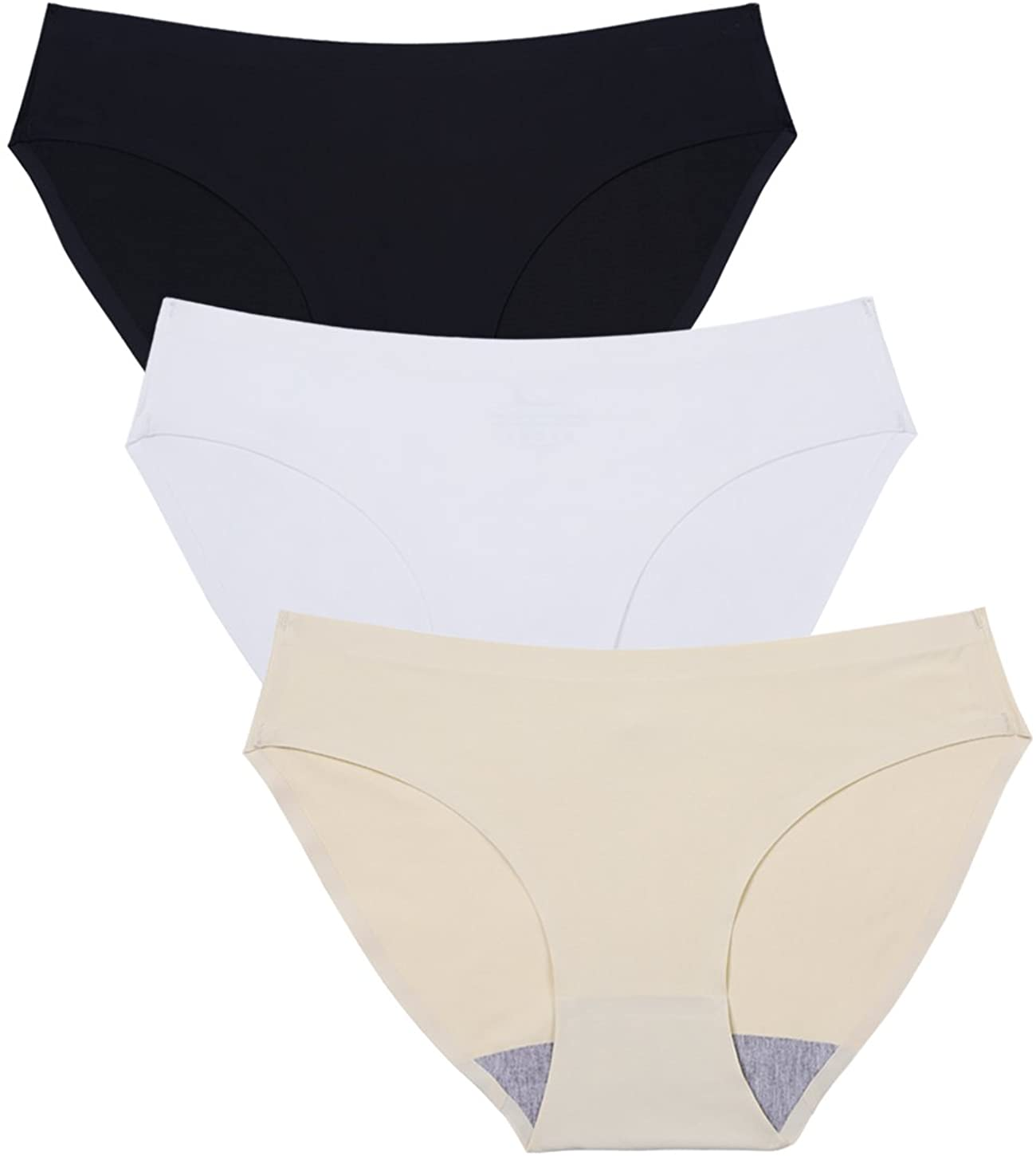 Wealurre Seamless Underwear Invisible Bikini No Show Nylon Spandex Women Panties Apparel & Accessories > Clothing > Underwear & Socks > Underwear Wealurre B/W/a X-Large